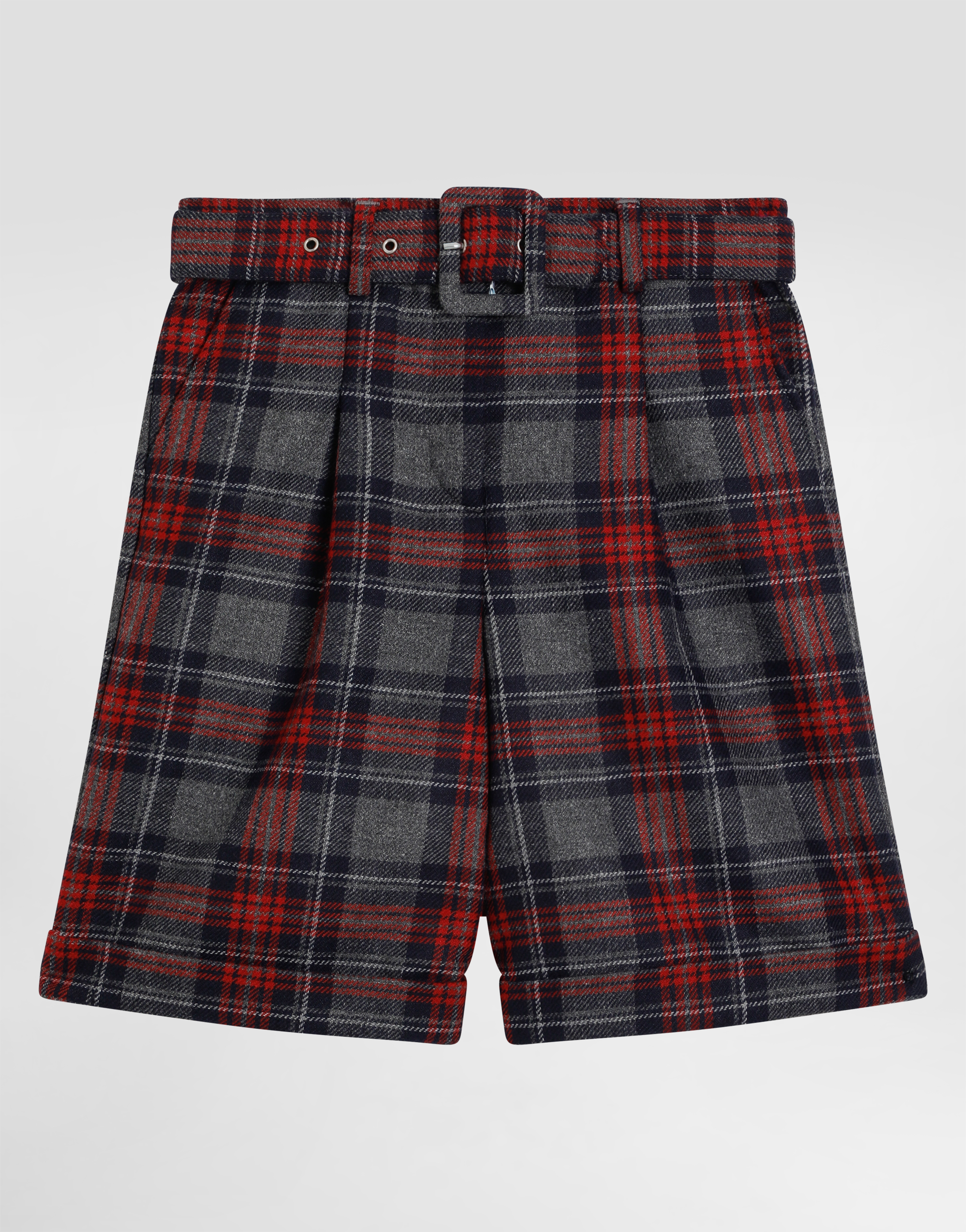 Dolce & Gabbana Wool Blend Tartan Bermuda Shorts In Multi