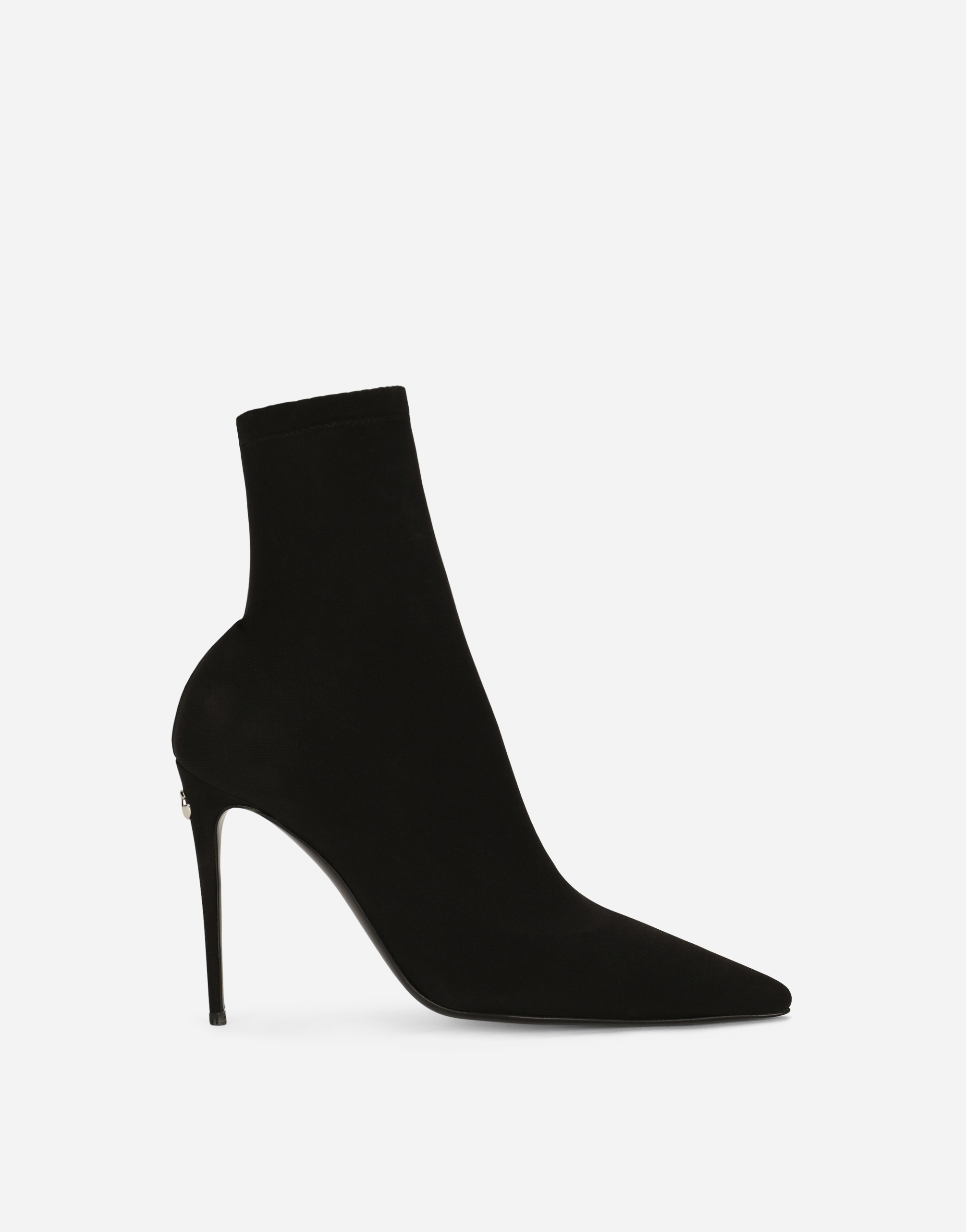 Dolce & Gabbana Stretch Jersey Ankle Boots In Black