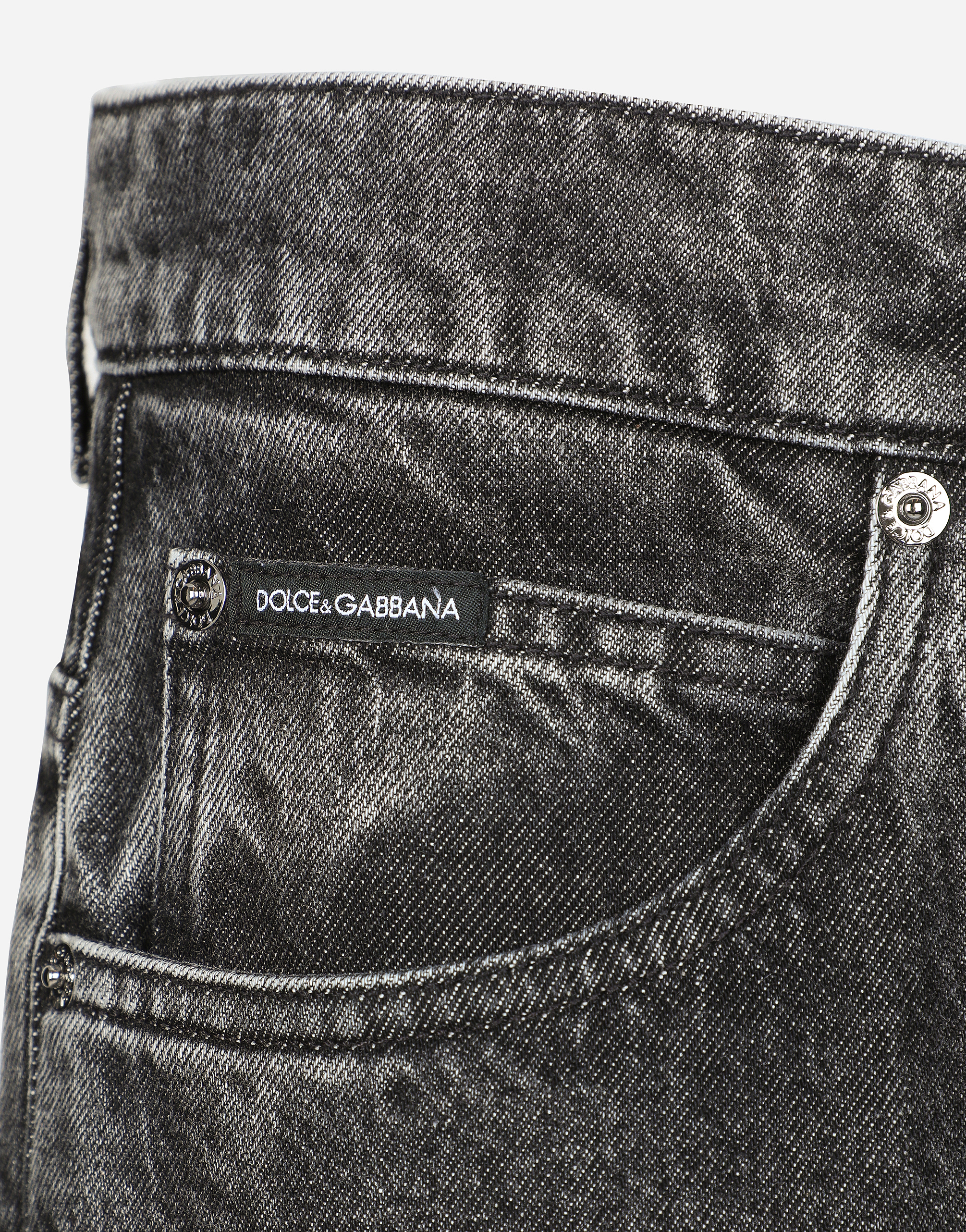 Dolce & Gabbana Denim Trousers With Belt Loops In Multicolor