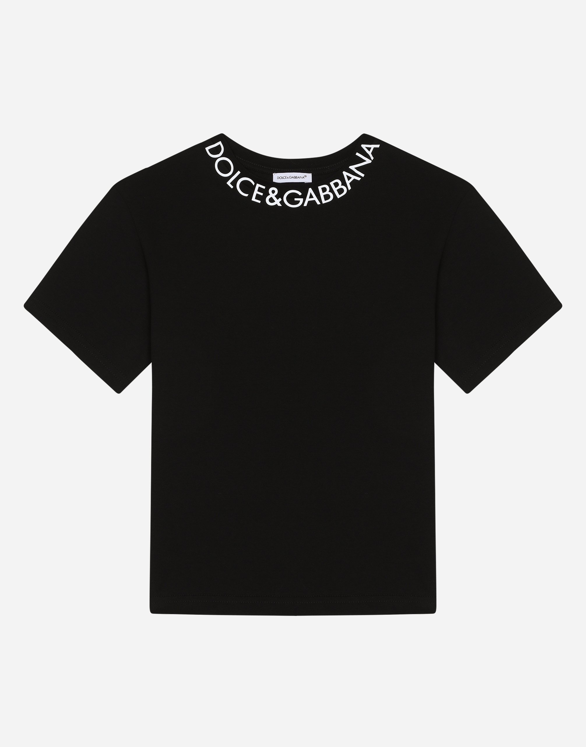 Shop Dolce & Gabbana Jersey T-shirt With Logo Print In Black