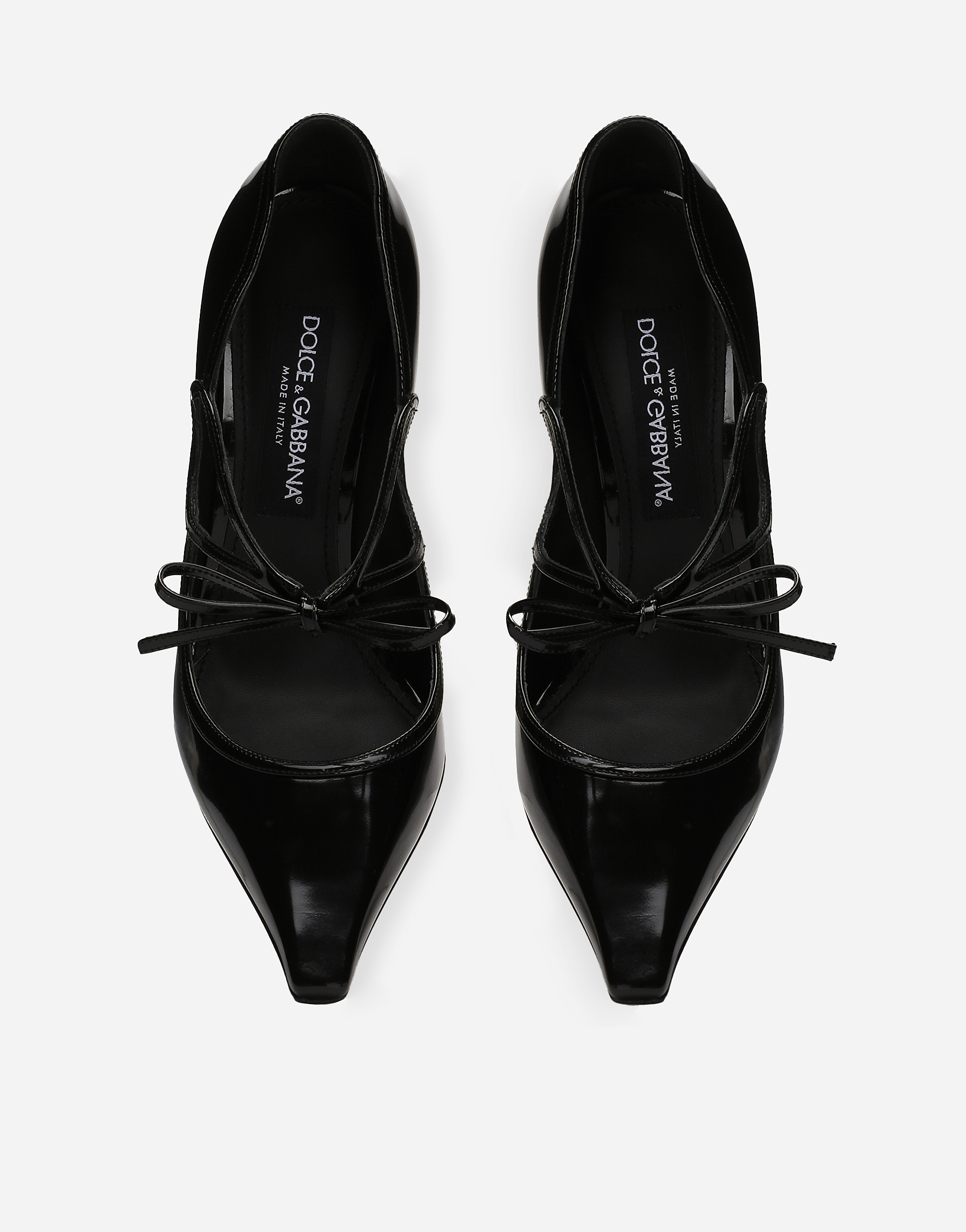 Dolce & Gabbana Mun Bow-embellished Patent Leather Pumps In Black