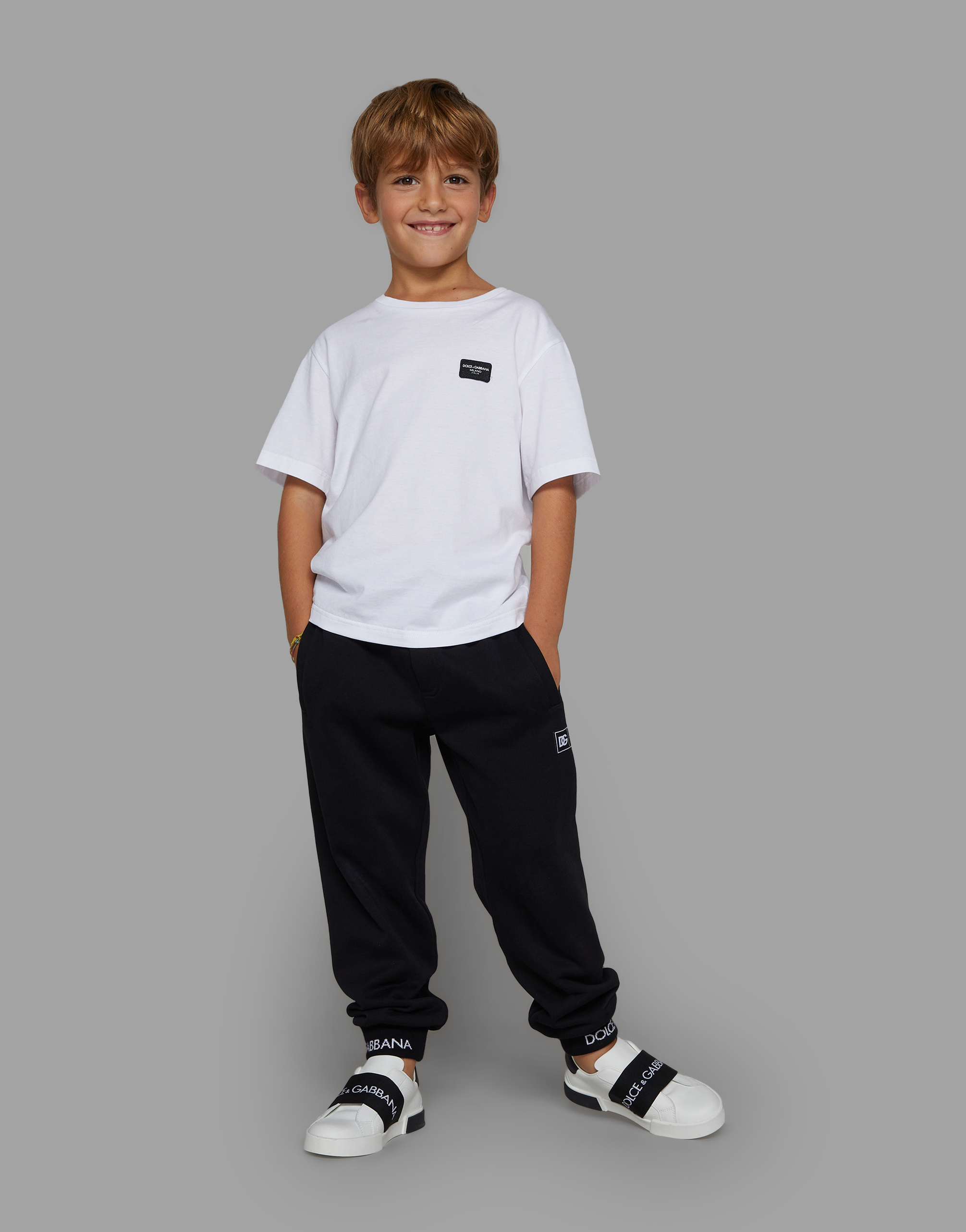 Dolce & Gabbana Jersey T-shirt With Logo Tag In White