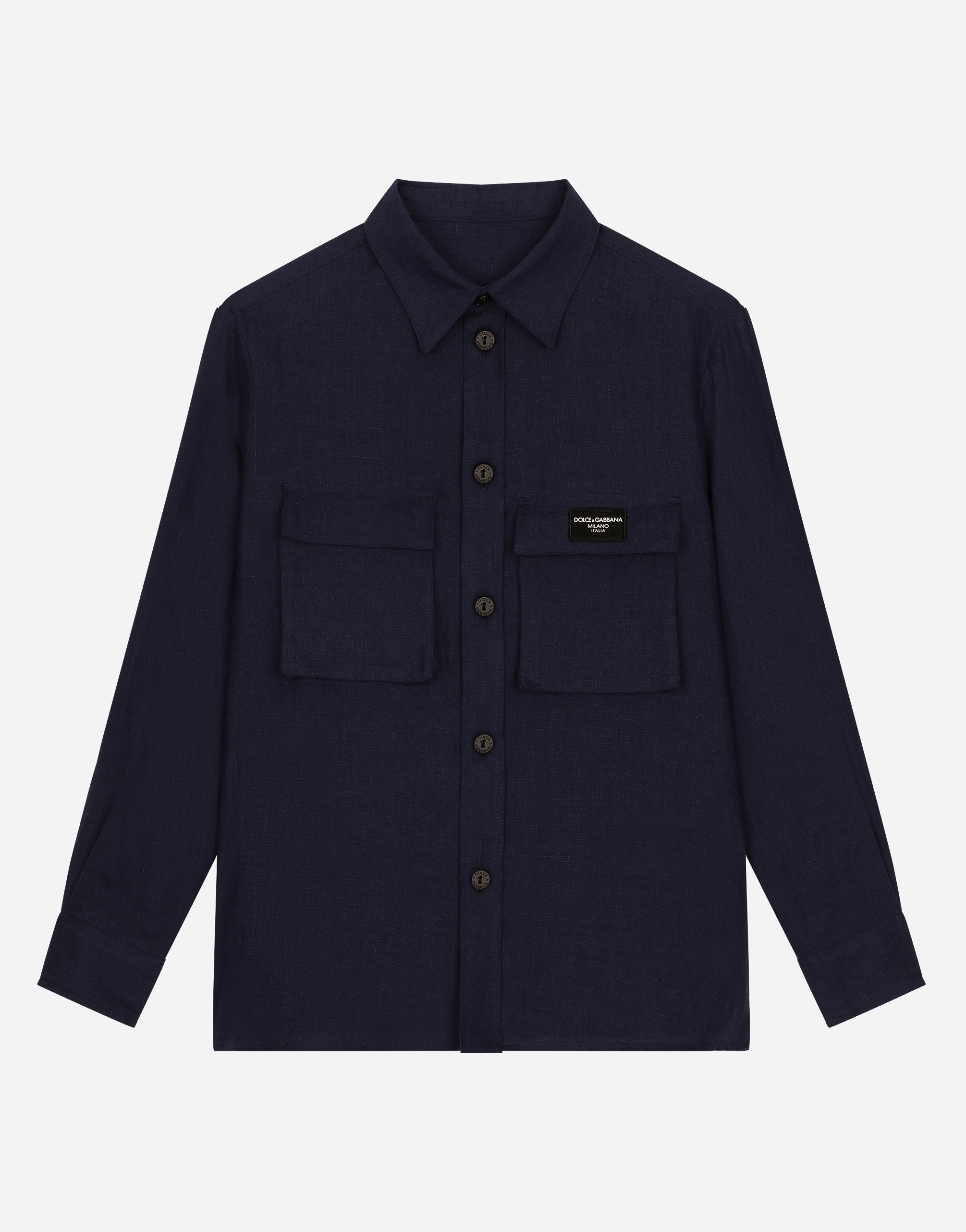 Dolce & Gabbana Camicia Manic. Lunga In Blu Scuro