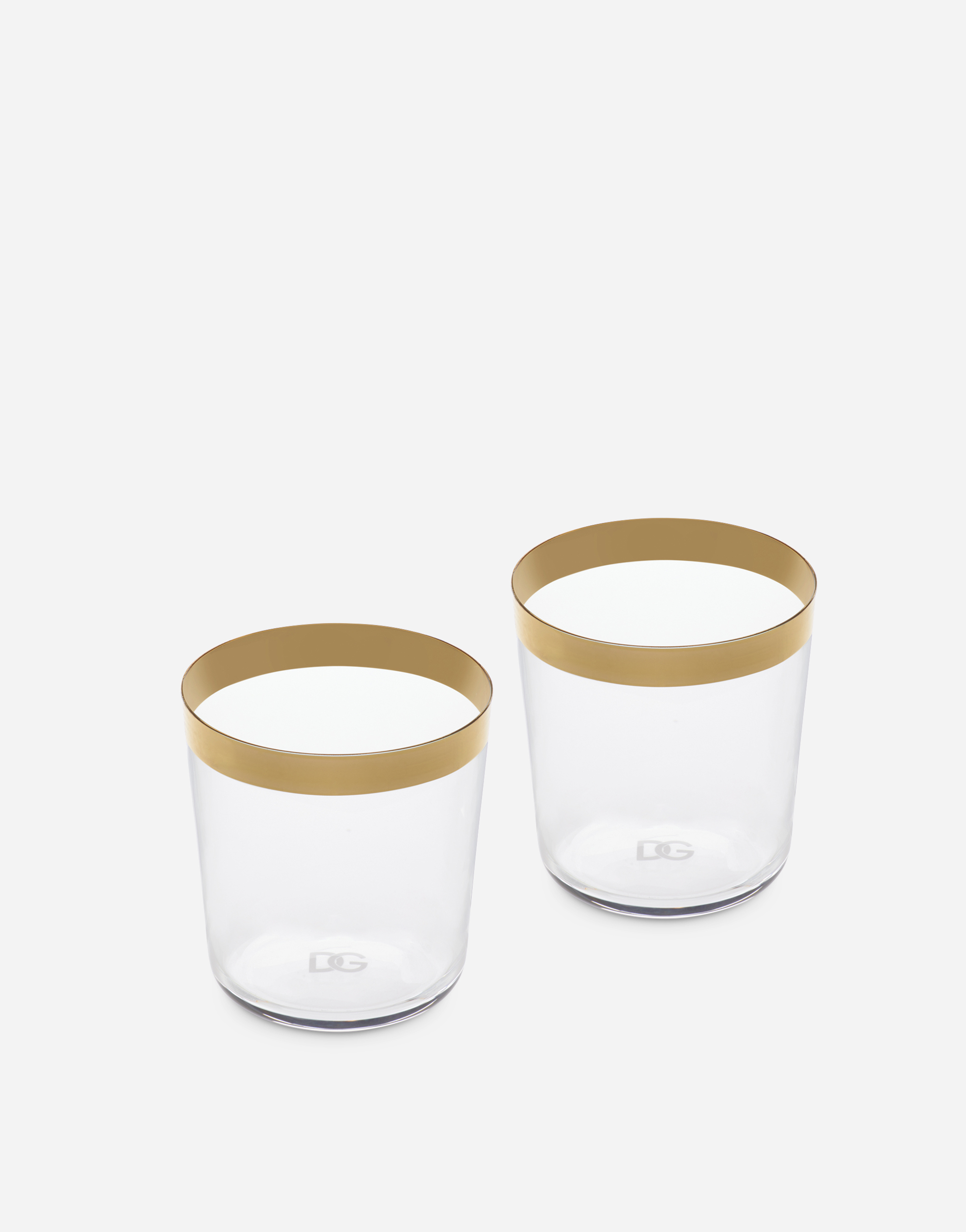 Dolce & Gabbana Set 2 Water Glasses In Multicolor