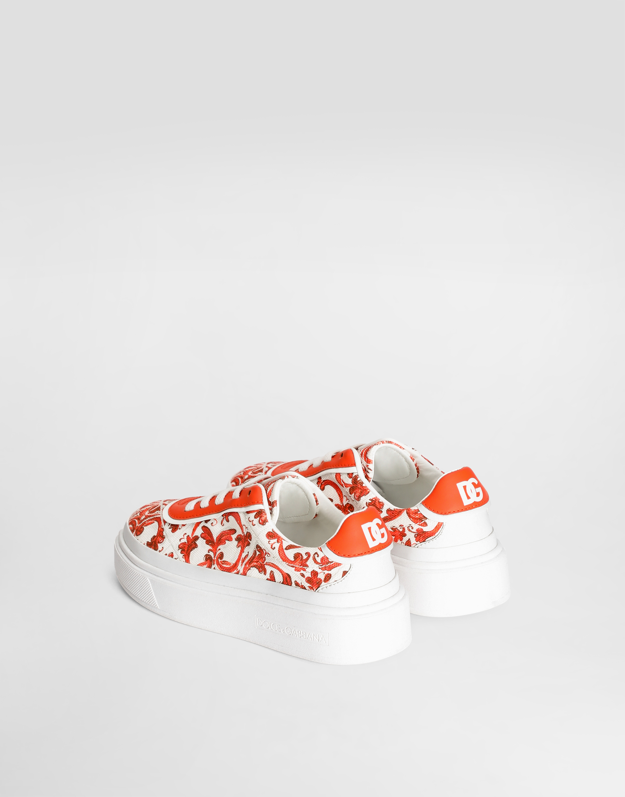  Dolce & Gabbana Sneaker Dg Girlie Up Aus Canvas Mit Majolika-print - Frau Schuhe (27-40) Multicolor 37 