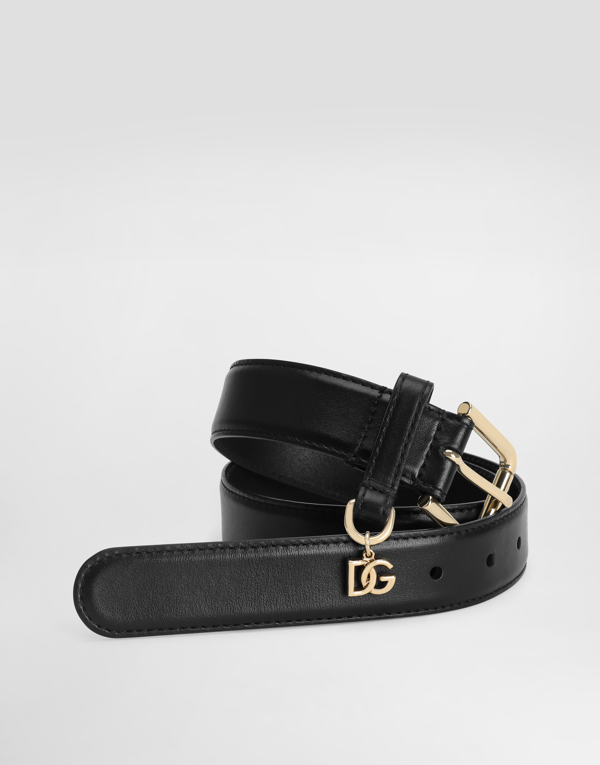 Shop Dolce & Gabbana Dg Charm Belt In ブラック