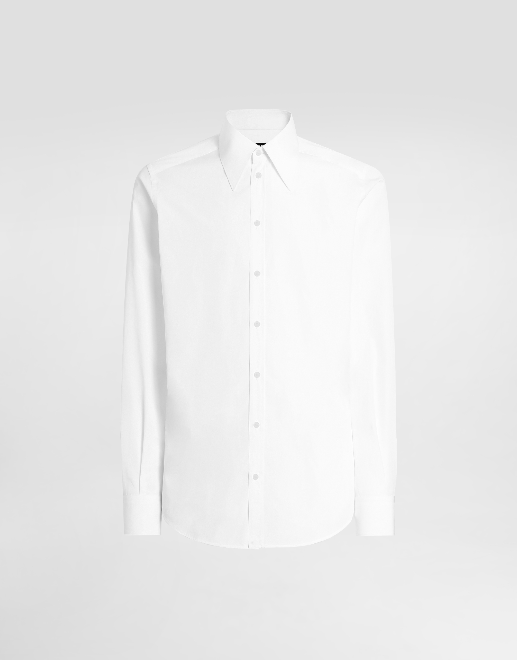 Dolce & Gabbana White Cotton Formal Dress Top Sicilia Shirt In Purple