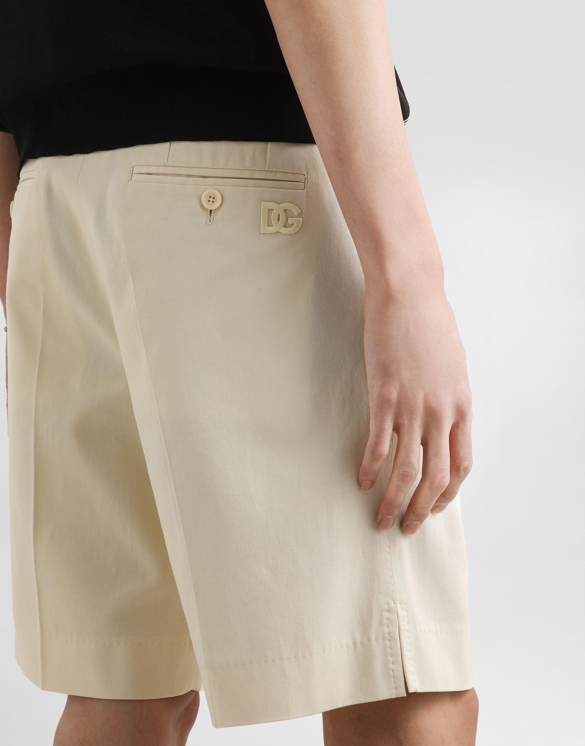 Cotton gabardine bermuda shorts
