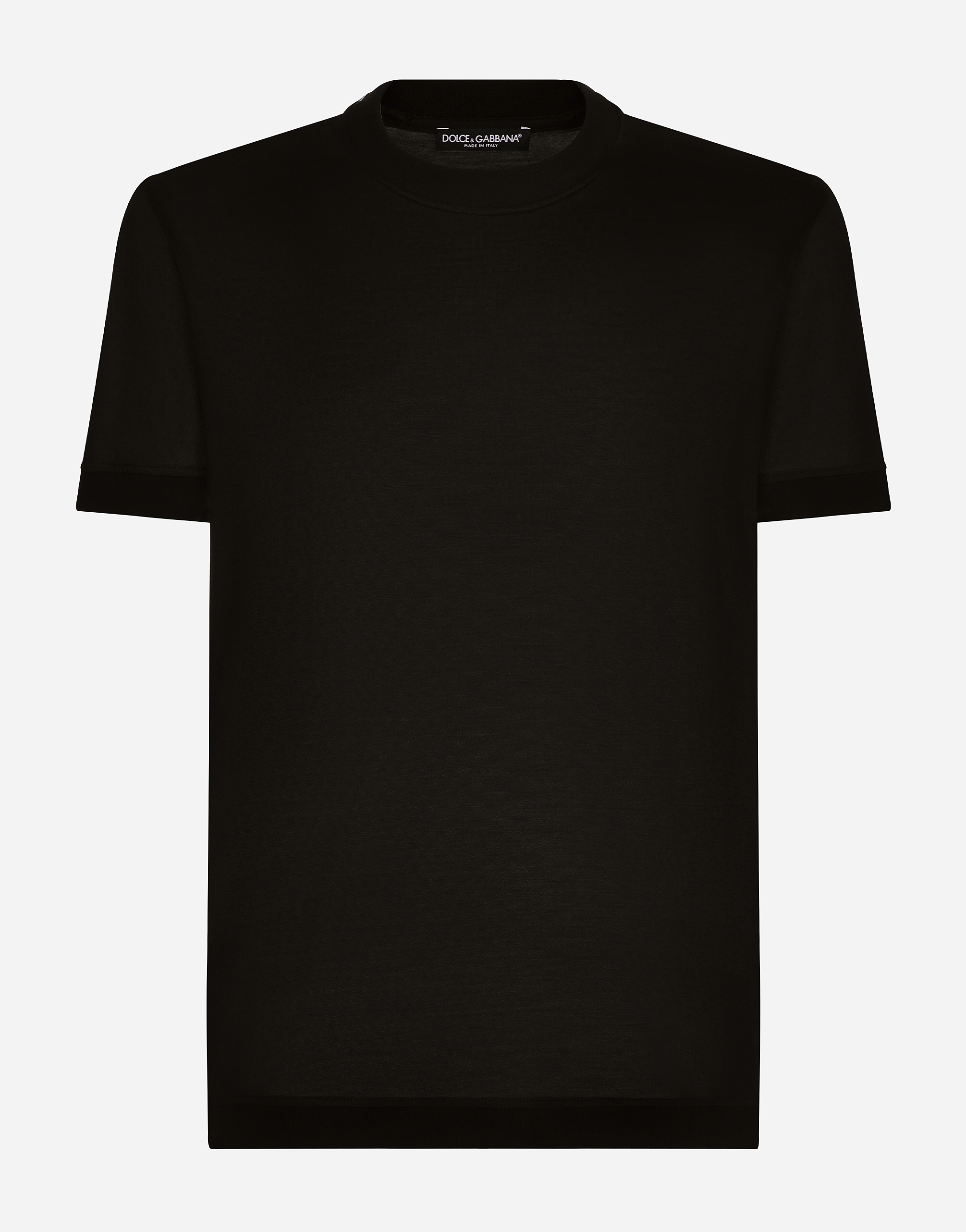 Dolce & Gabbana Short-sleeved Silk T-shirt In Black