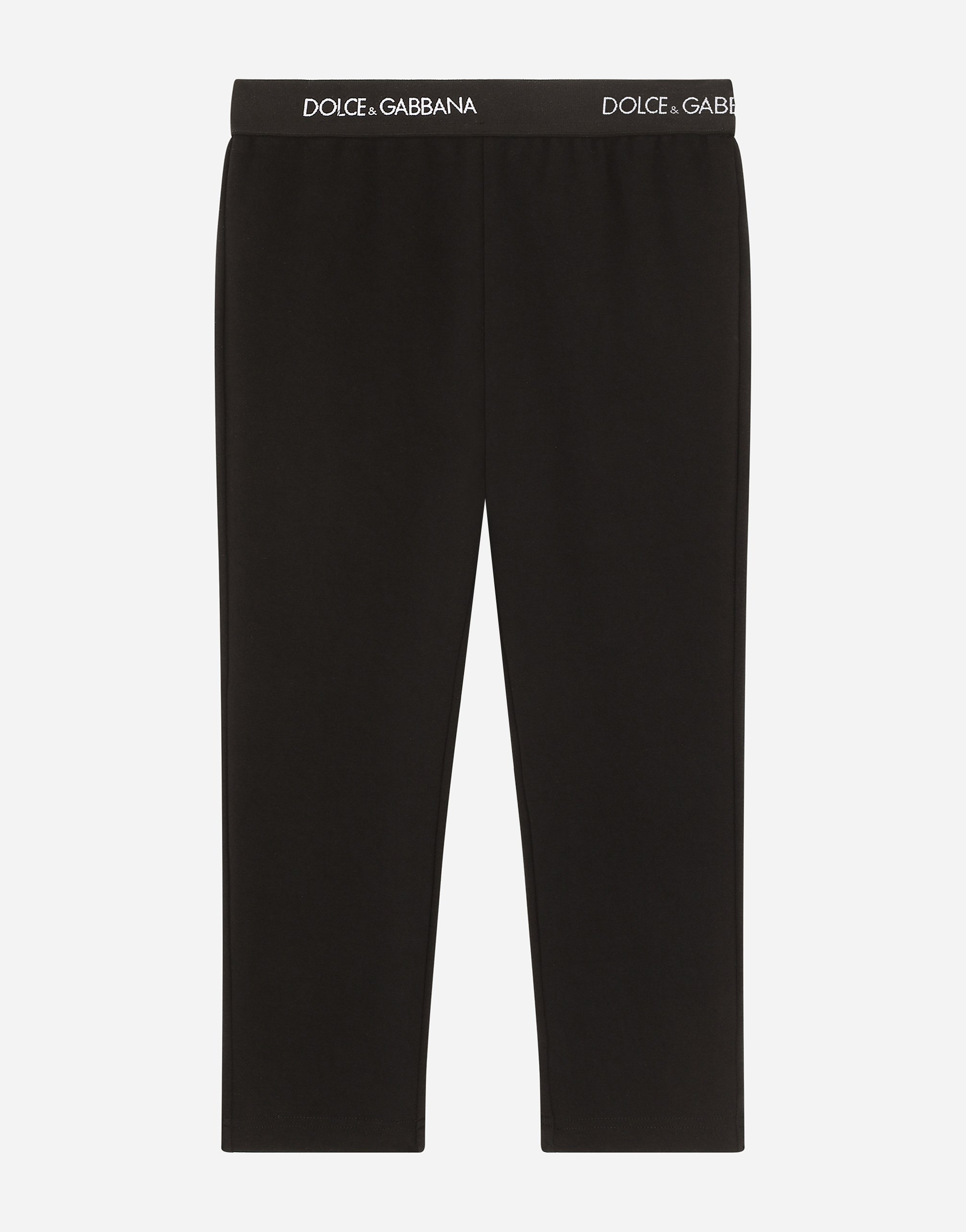 Shop Dolce & Gabbana Interlock Leggings With Branded Elastic In Black