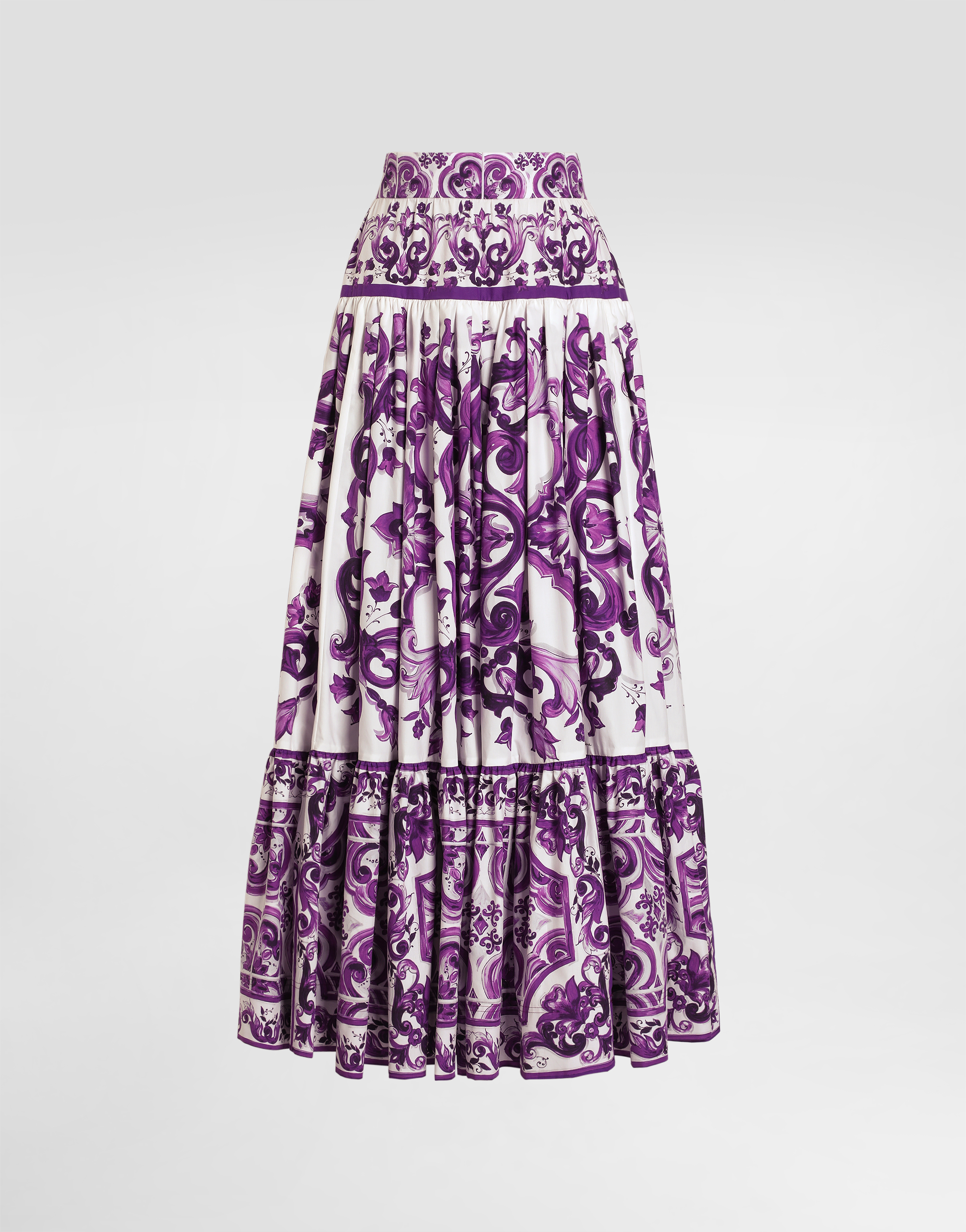 Dolce & Gabbana Majolica-print Long Skirt - Woman Skirts Multicolor