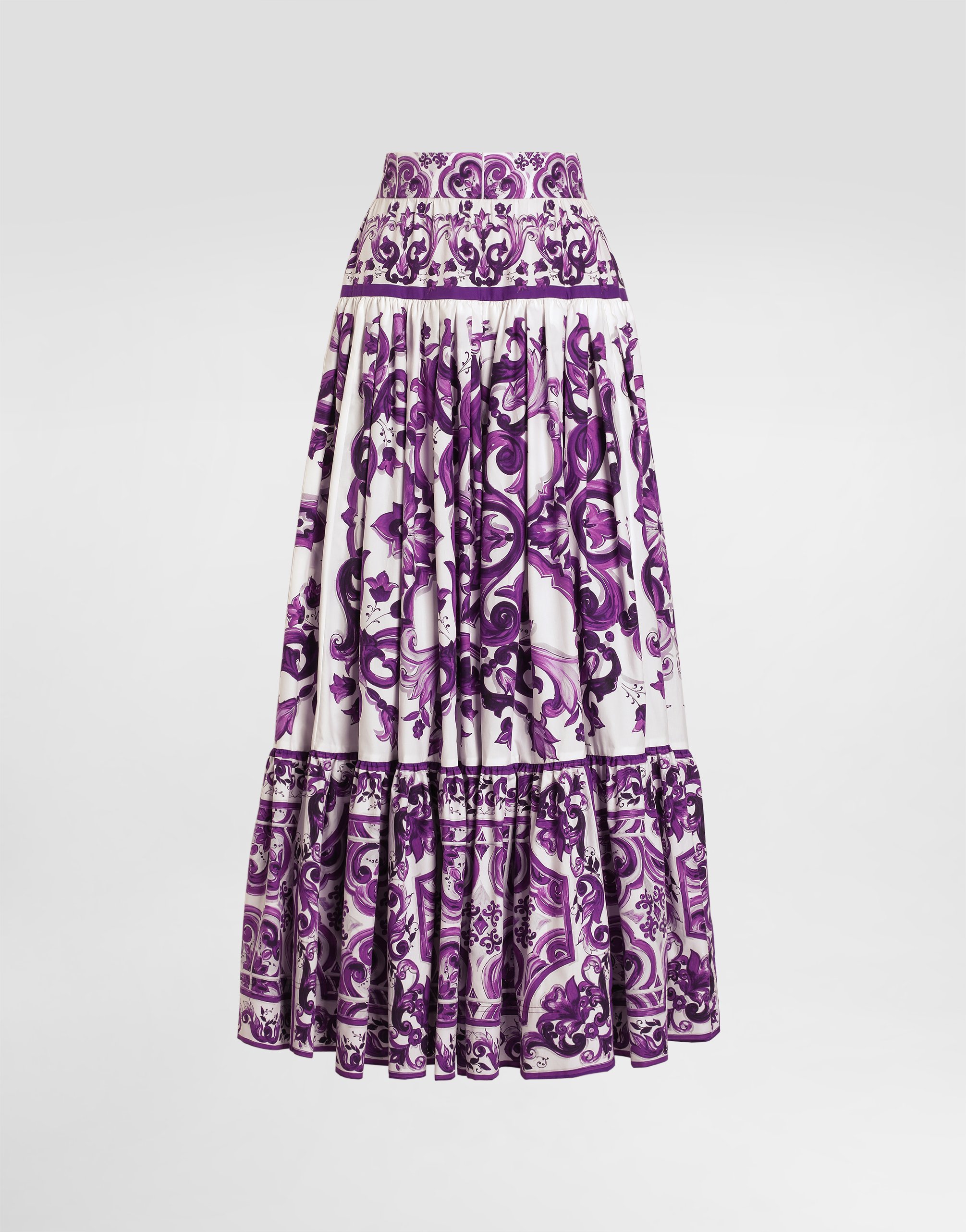 Dolce & Gabbana Majolica-print Long Skirt - Woman Skirts Multicolor