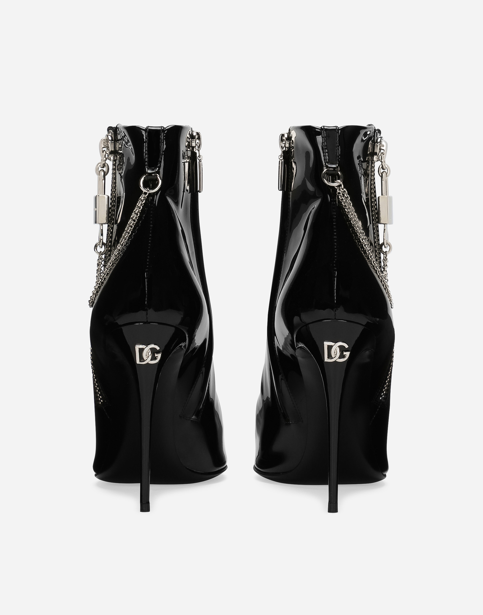 Shop Dolce & Gabbana Patent Leather Ankle Boots In Nero