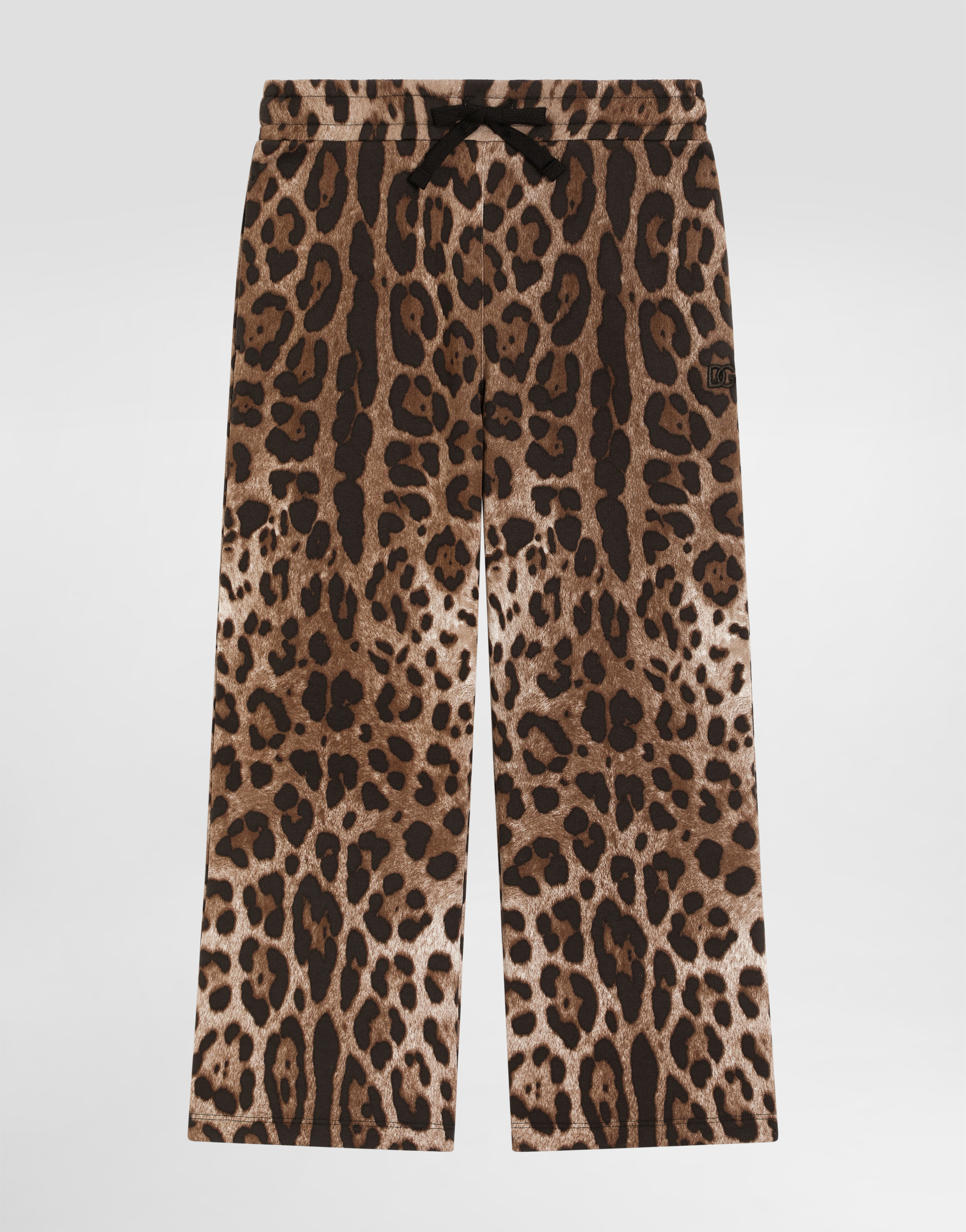 Dolce & Gabbana Drawstring Leopard-pattern Trousers In Brown