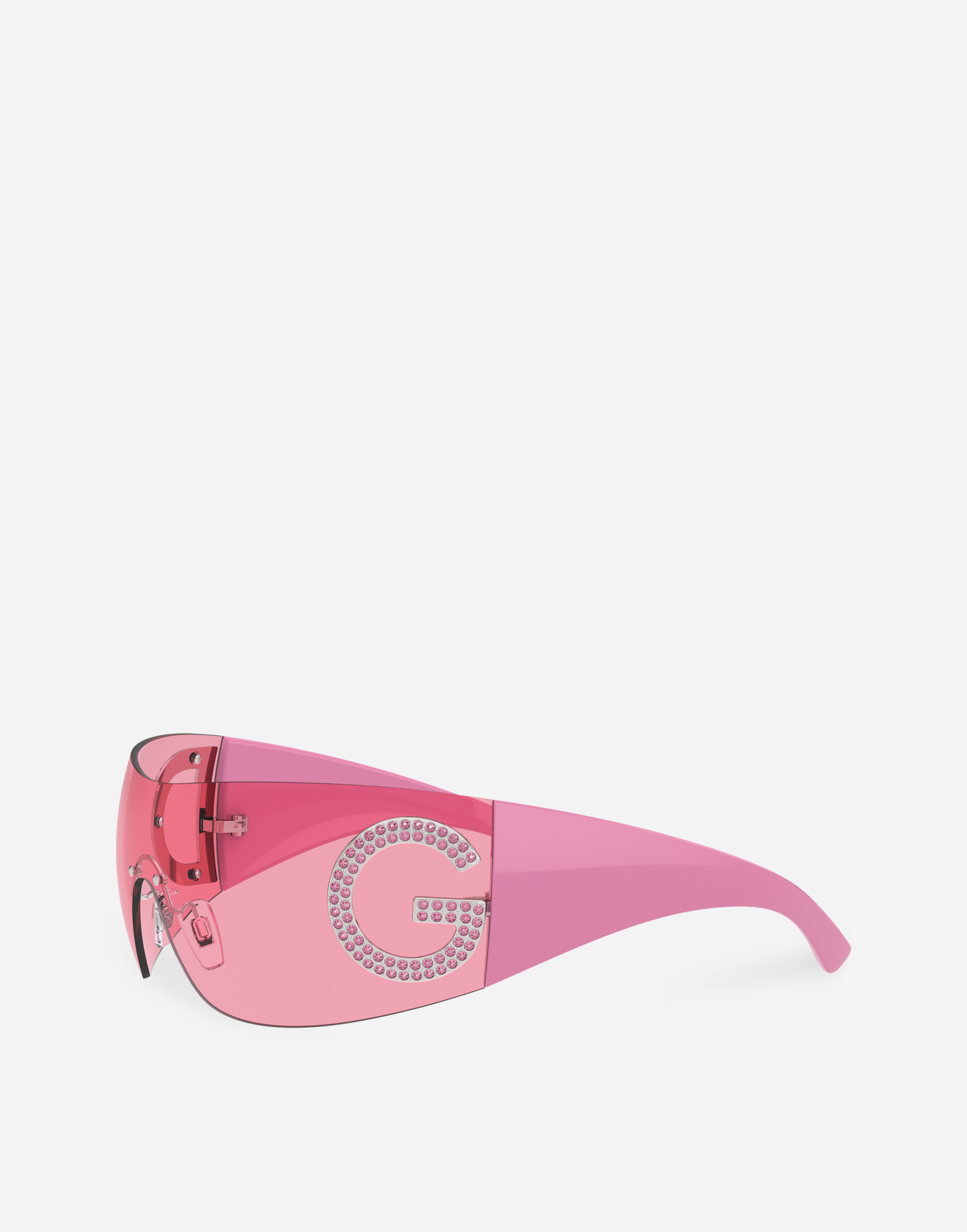 Dolce & Gabbana Re-edition Sunglasses In Pink With Pink Strass