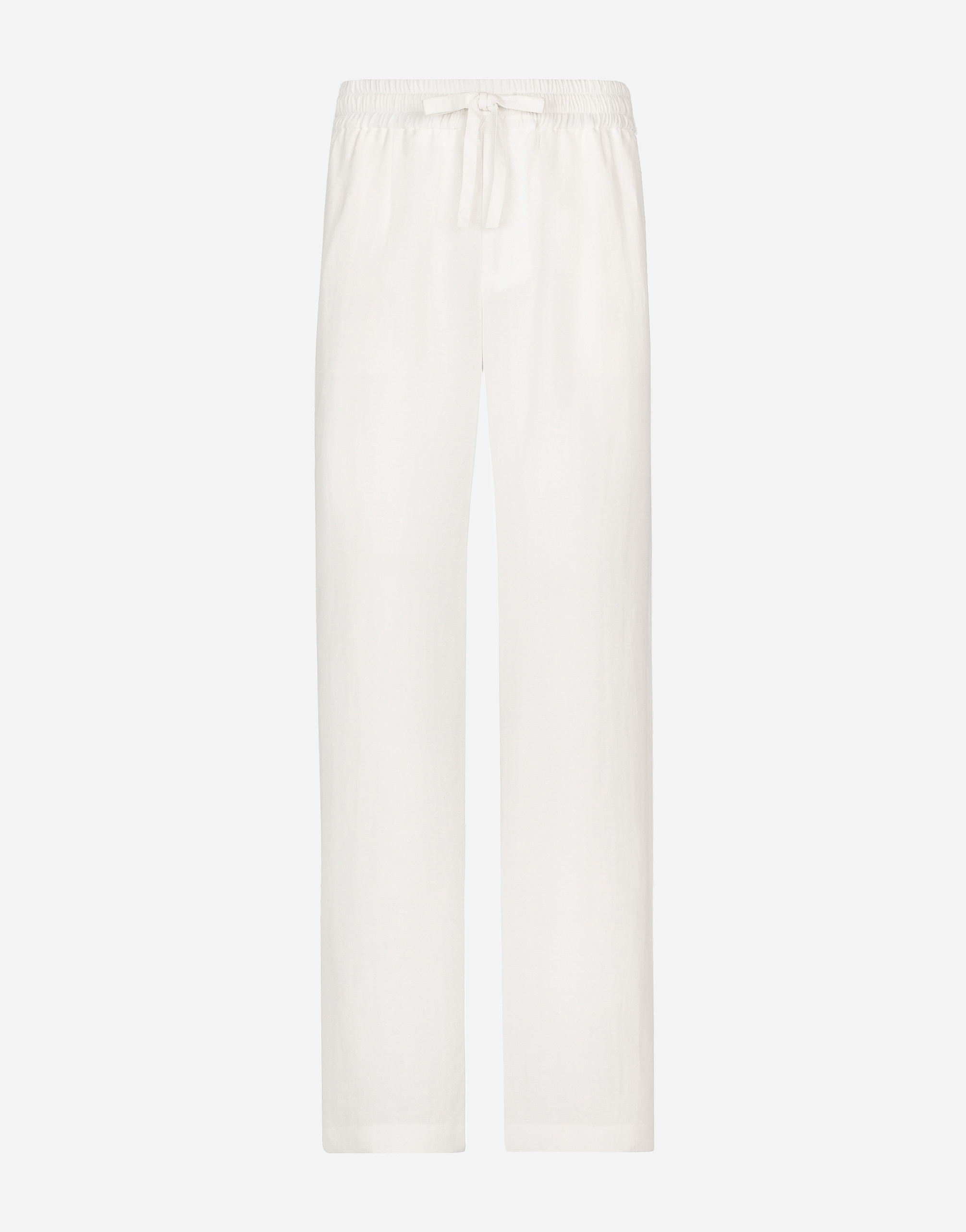 Dolce & Gabbana Jogging Pants In Linen Blend In White