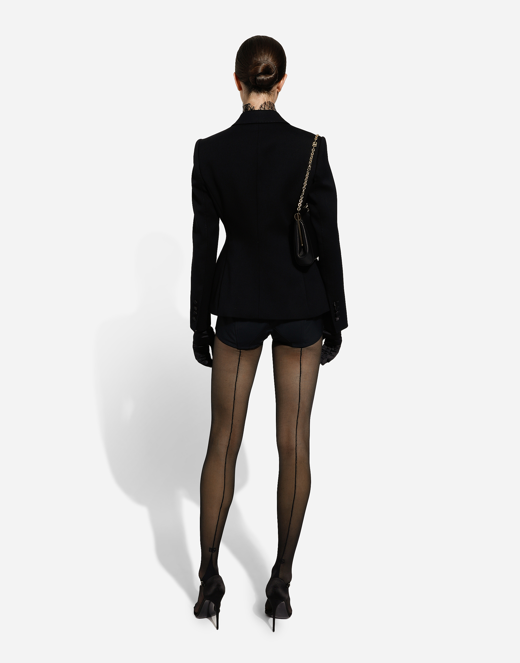 Dolce & Gabbana Tuxedo Blazer With Peak Lapel And Structured Shoulders In Black