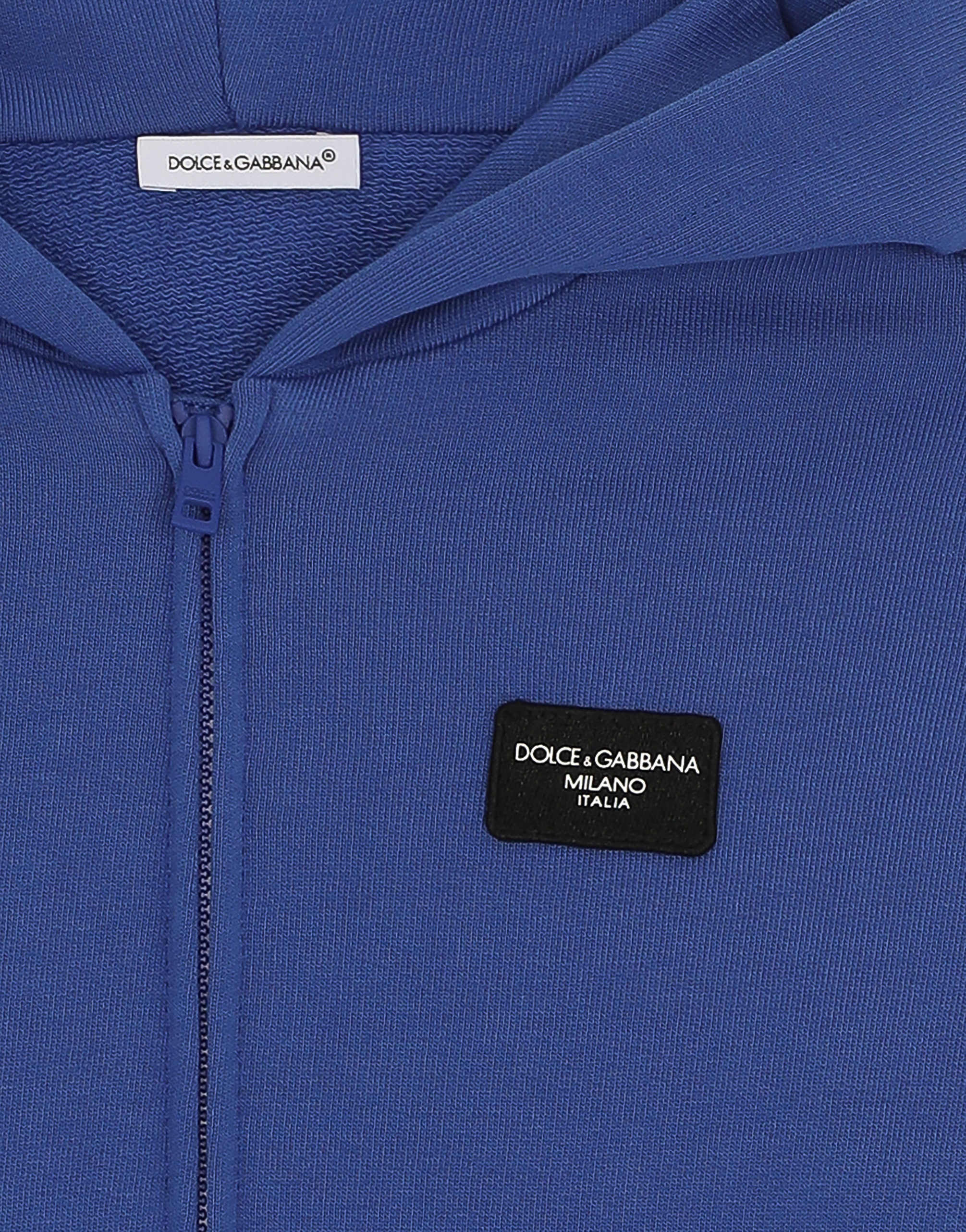 DOLCE & GABBANA ZIP-UP HOODIE WITH LOGO TAG 