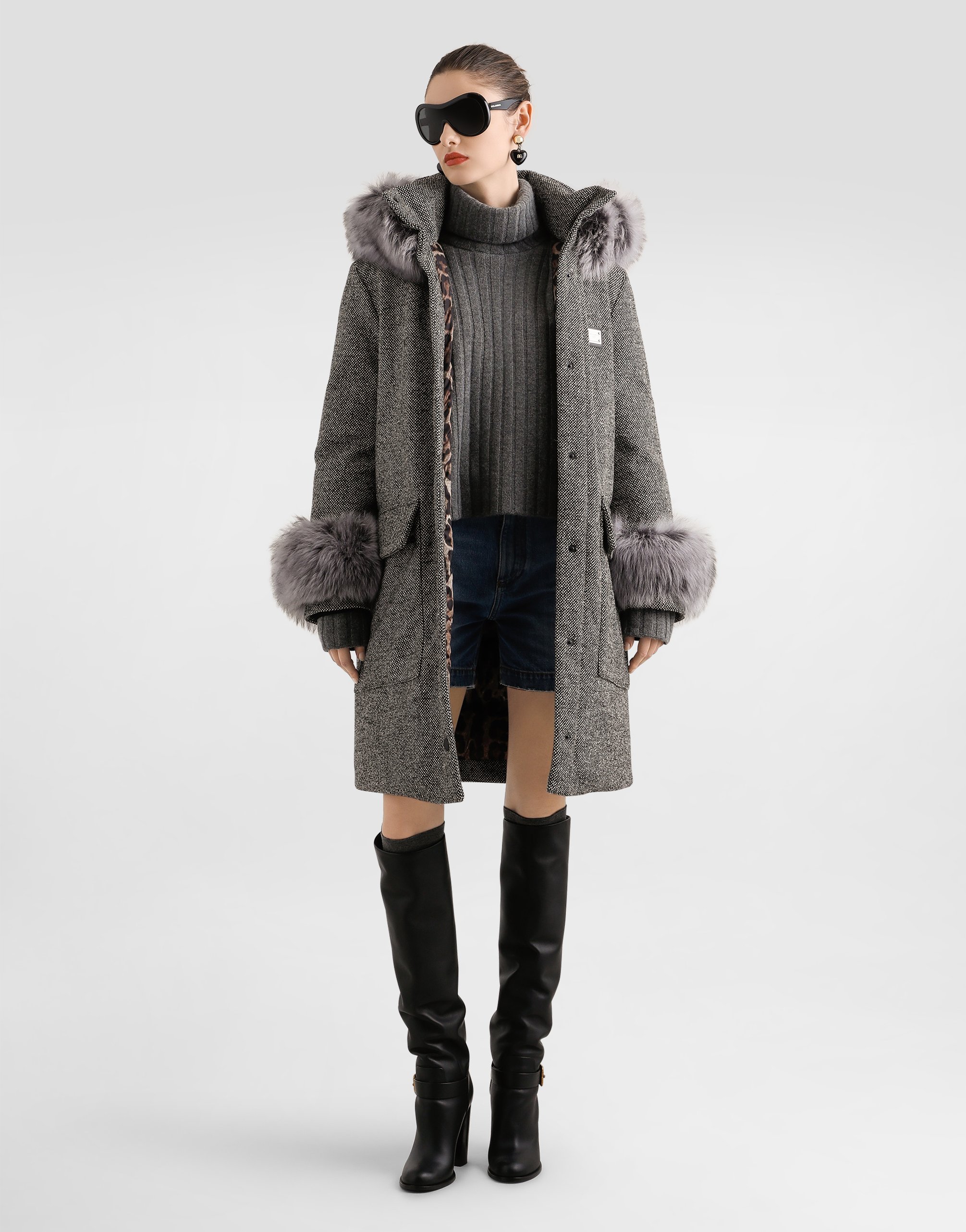Dolce & Gabbana Cashmere Turtleneck Pullover In Gray
