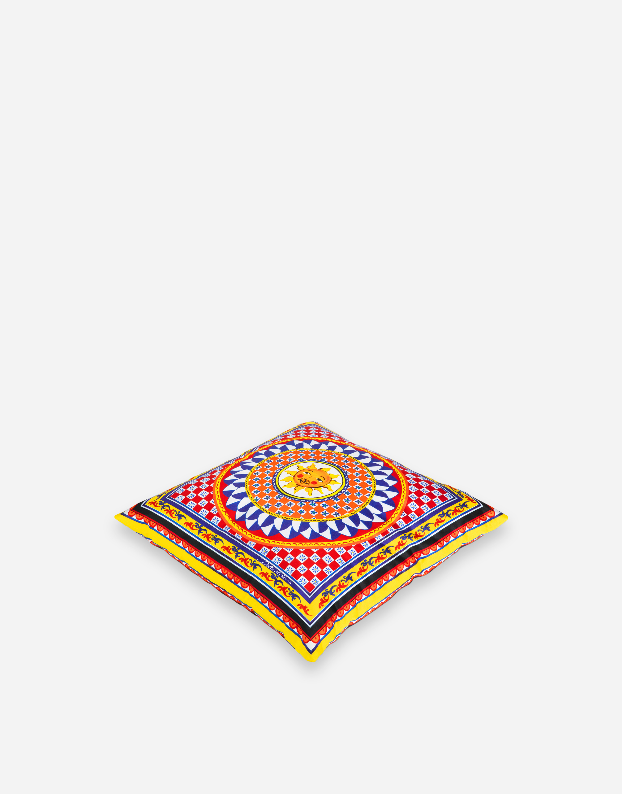 Shop Dolce & Gabbana Duchesse Cotton Cushion Small In Multicolor