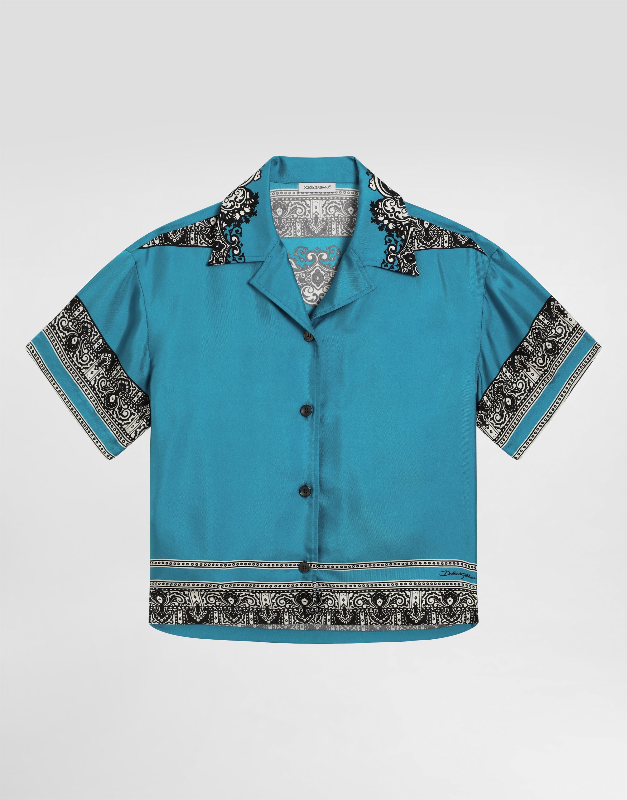 Dolce & Gabbana Twill Shirt With Bandanna Print In Print