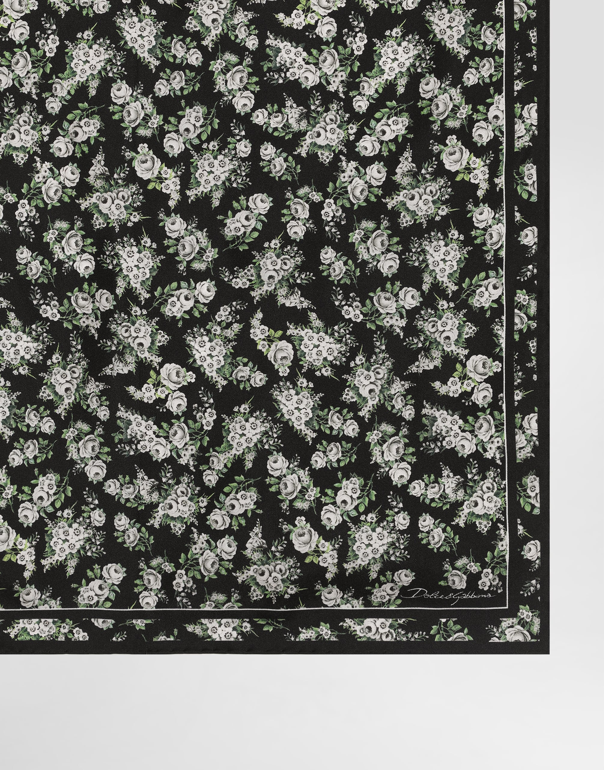  Dolce & Gabbana 50x50 Small Flower Bouquet-print Silk Twill Scarf - Woman Scarves And Silks Multicolor Onesize 