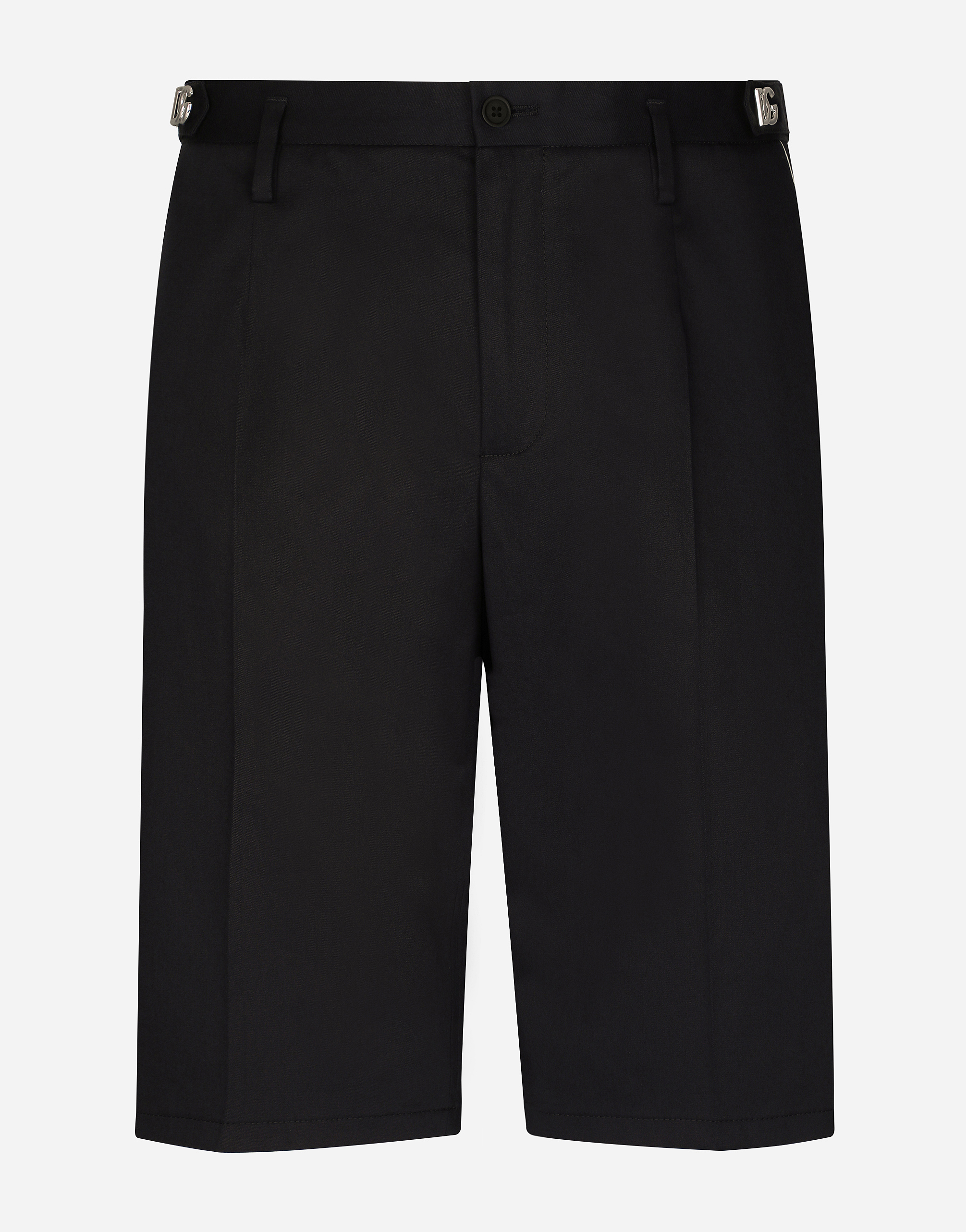 DOLCE & GABBANA STRETCH COTTON SHORTS WITH DG HARDWARE