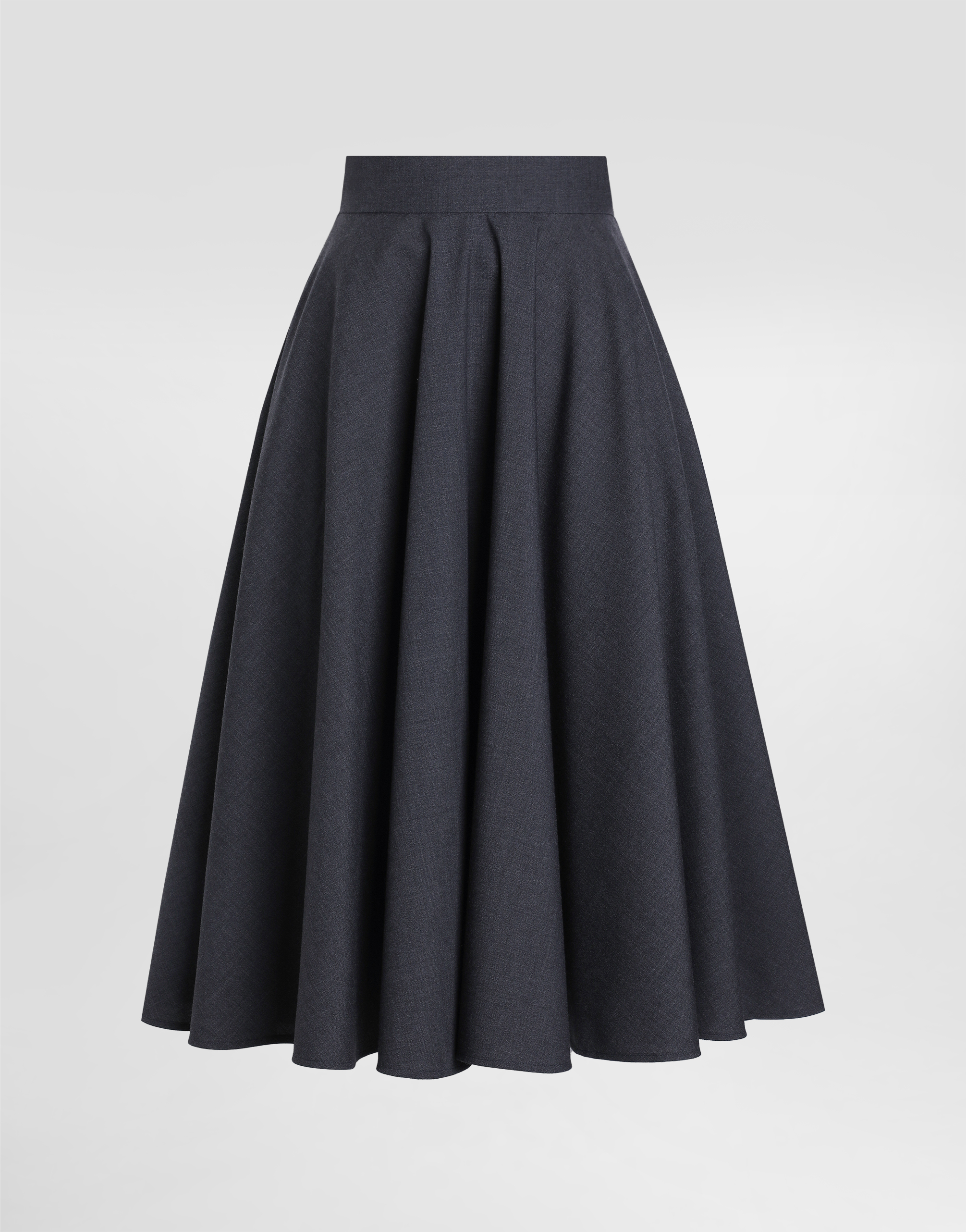 Dolce & Gabbana Woolen Midi Circle Skirt - Woman Skirts Gray