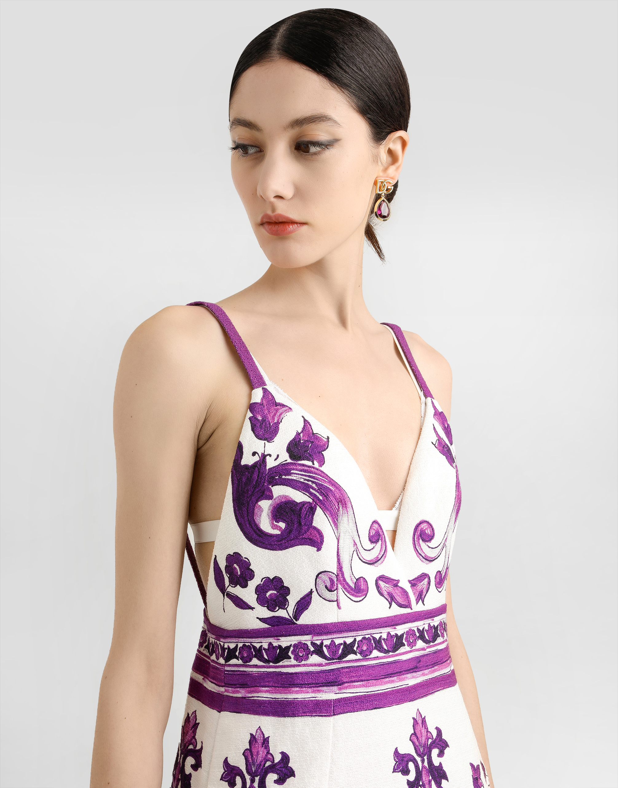 Majolica-print dress