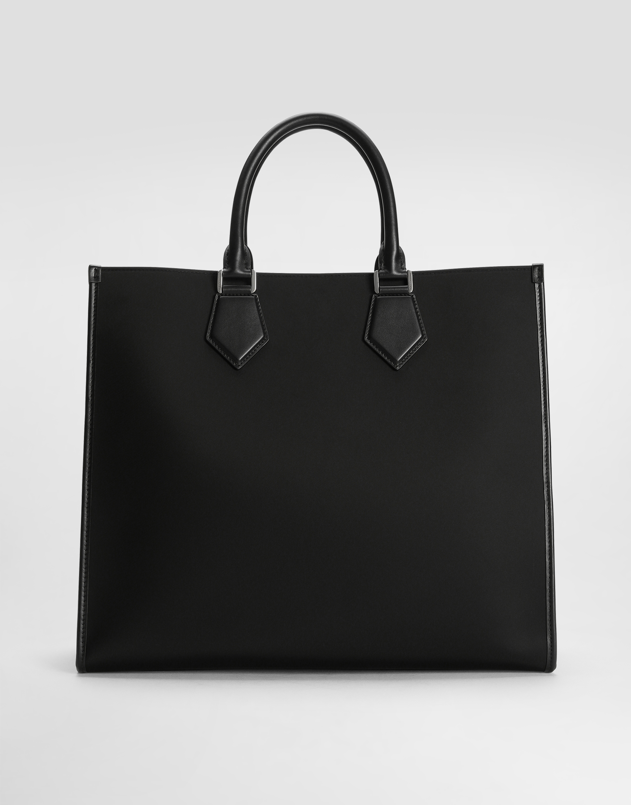 DOLCE & GABBANA LARGE NYLON SHOPPER WITH RUBBERIZED LOGO