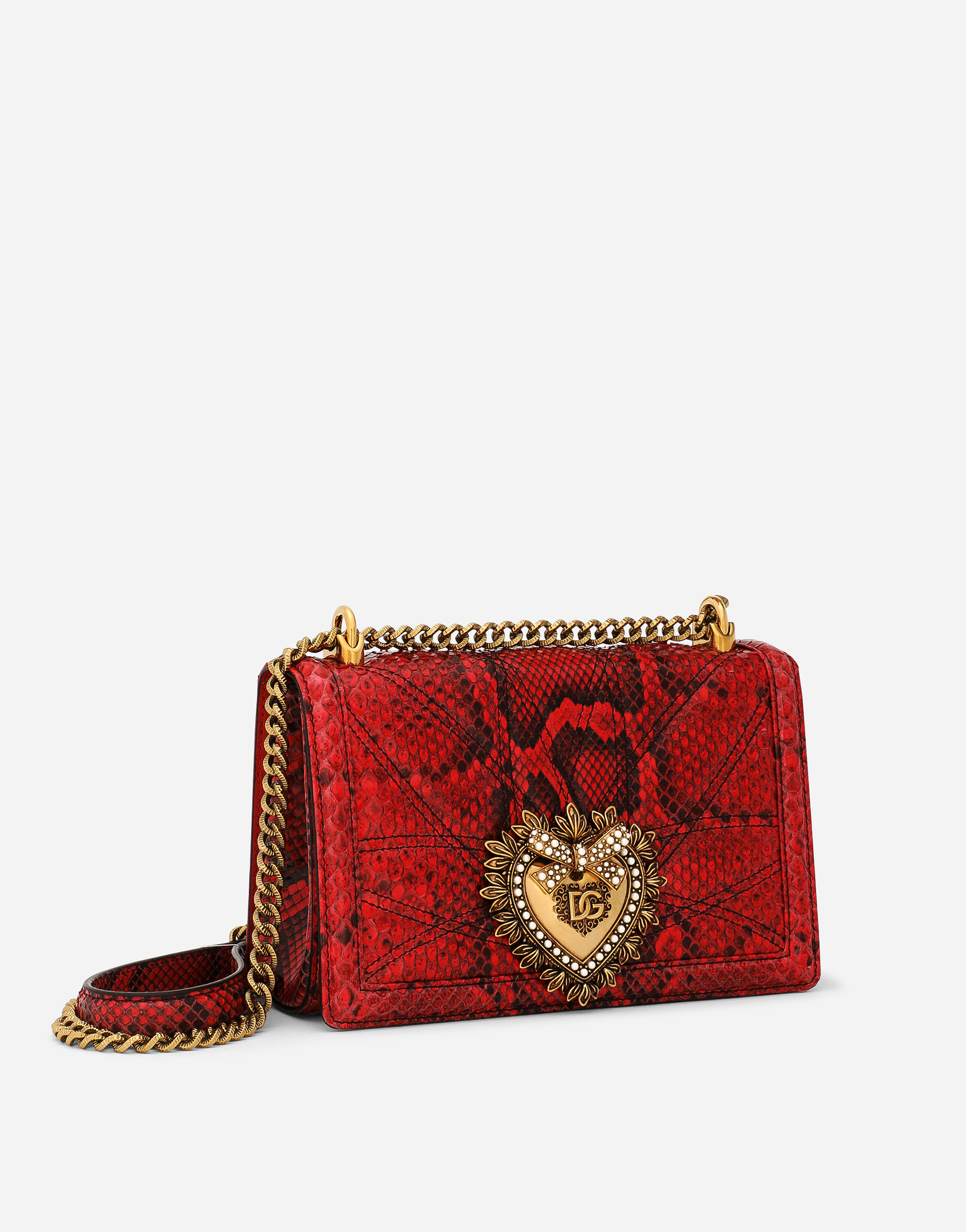 Shop Dolce & Gabbana Medium Devotion Shoulder Bag In Red