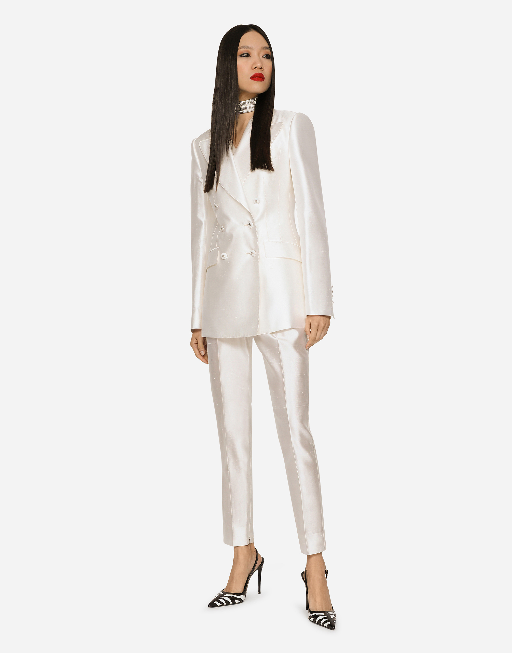 Dolce & Gabbana Long-sleeved Suit Jacket In White