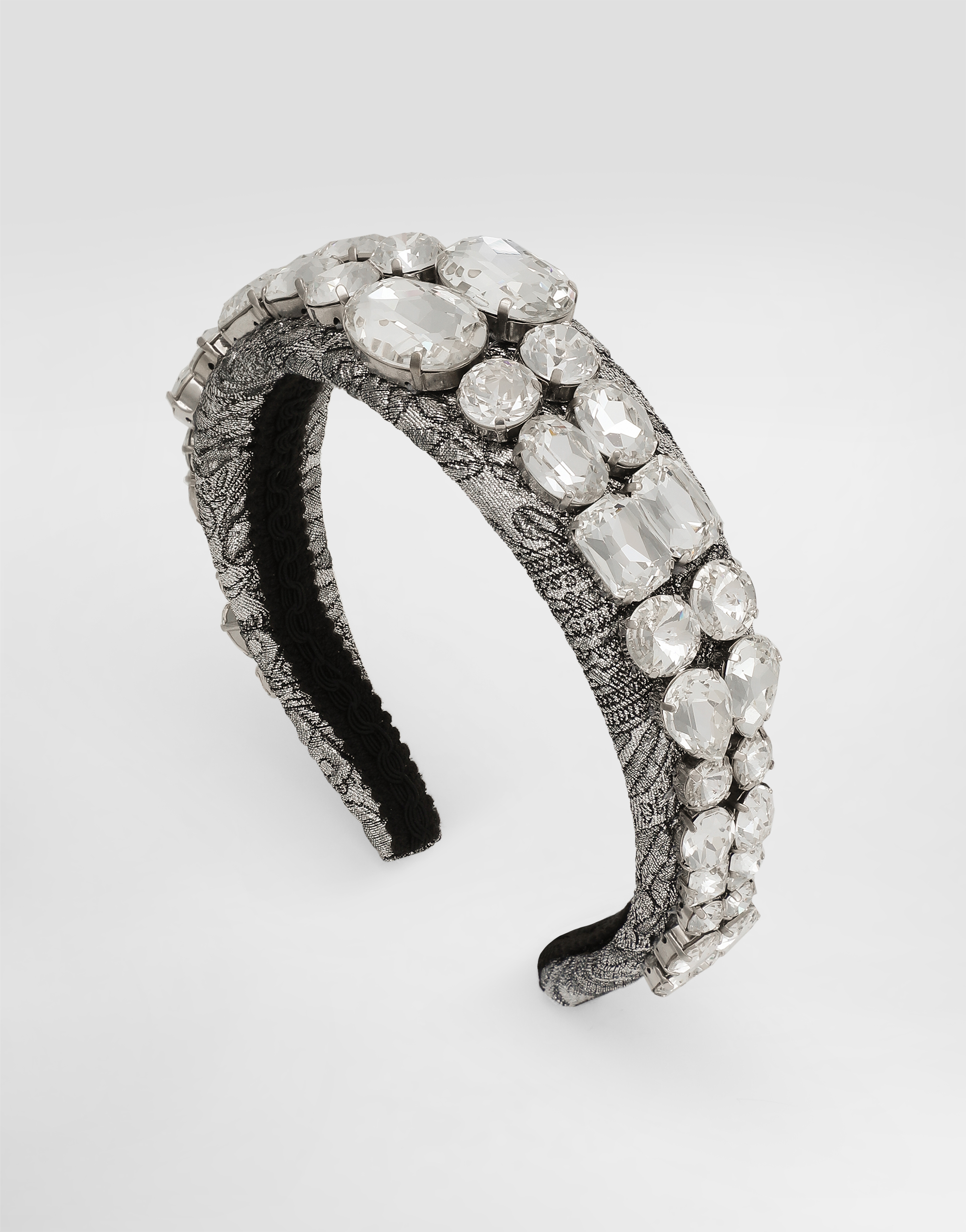 Dolce & Gabbana Floral-jacquard Headband In Metallic