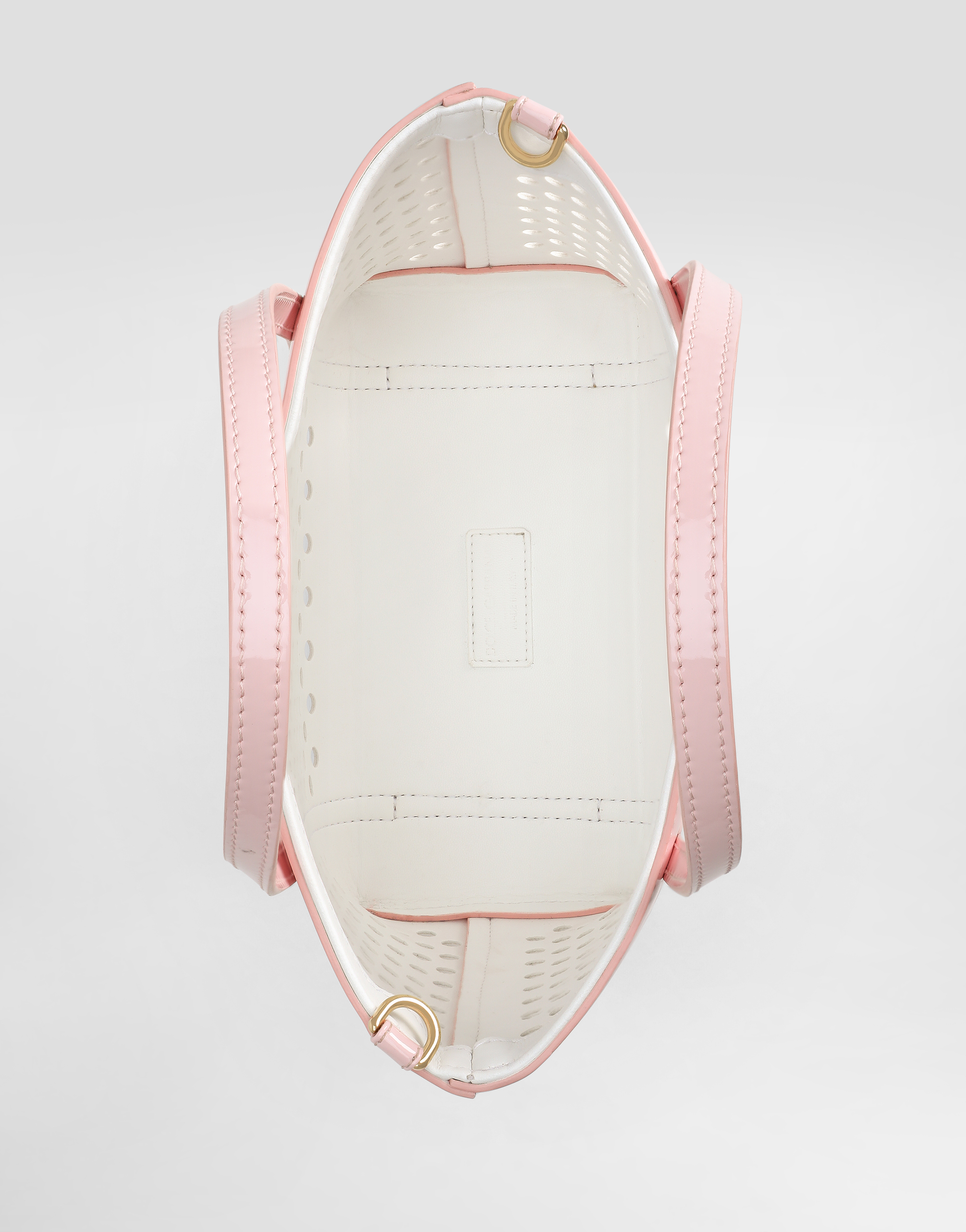 Dolce & Gabbana Perforated Patent Leather Shoulder Bag In Pink