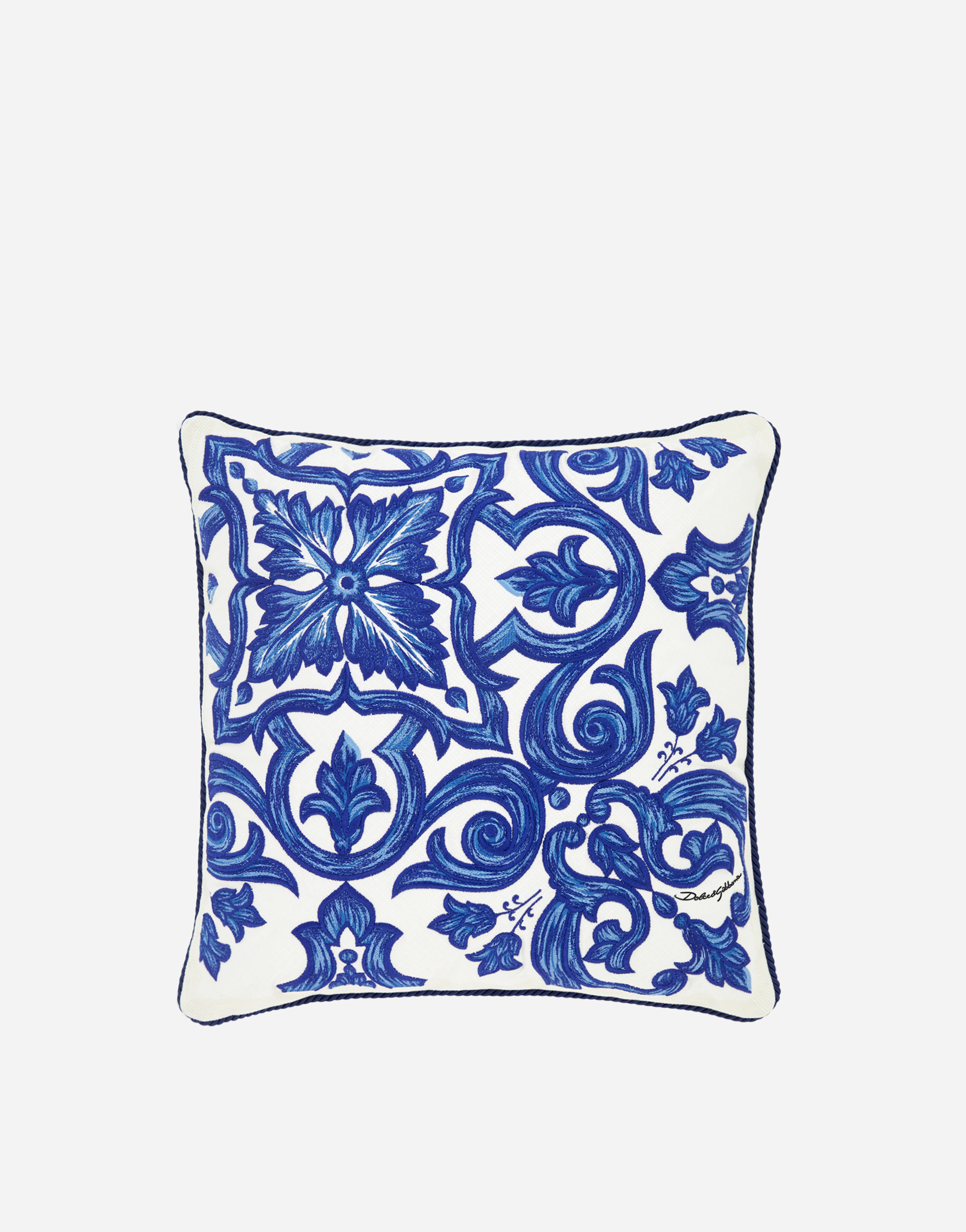 Dolce & Gabbana Embroidered Cushion Medium In Multicolor