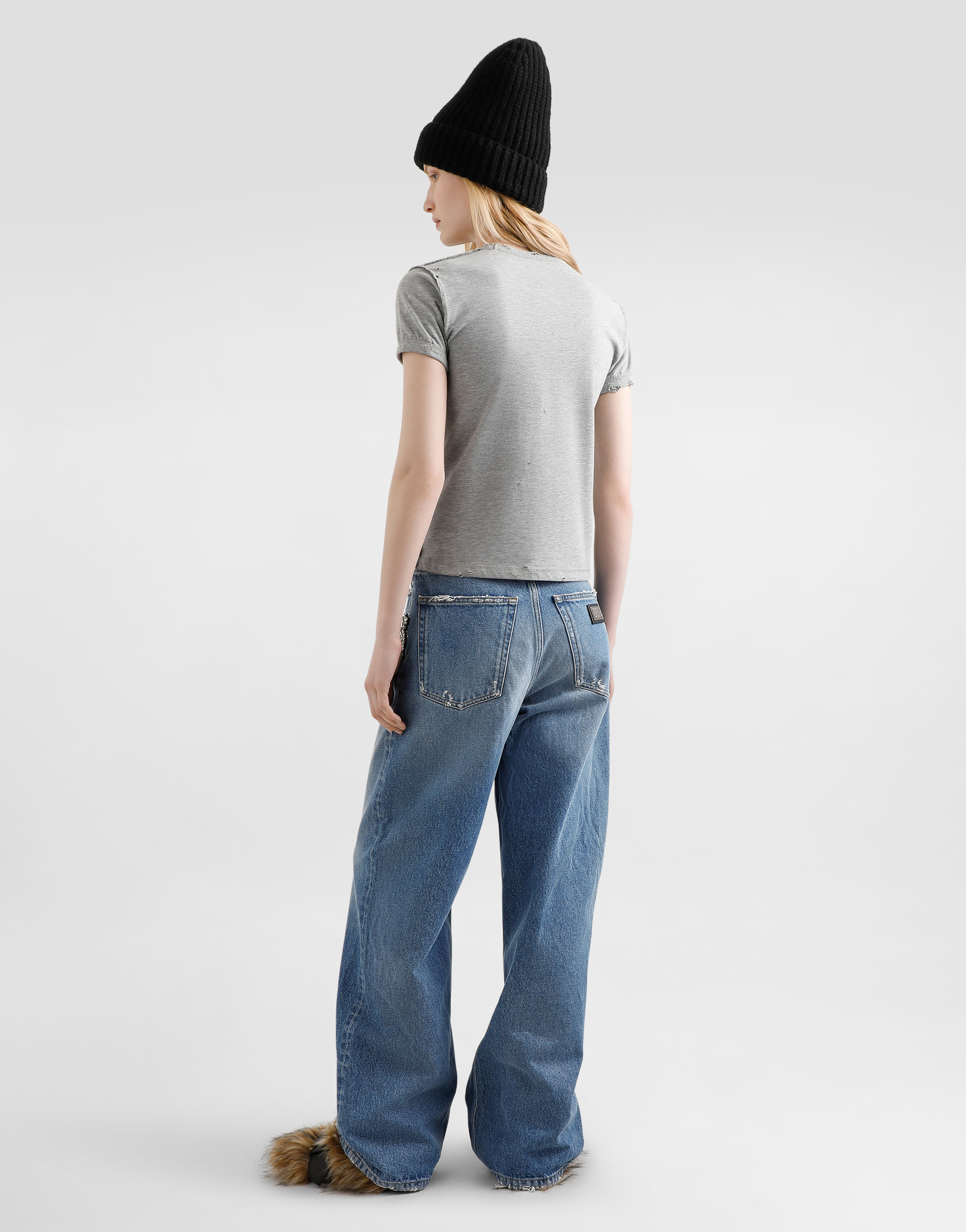 Dolce & Gabbana Crystal-embellished Jeans In Blue