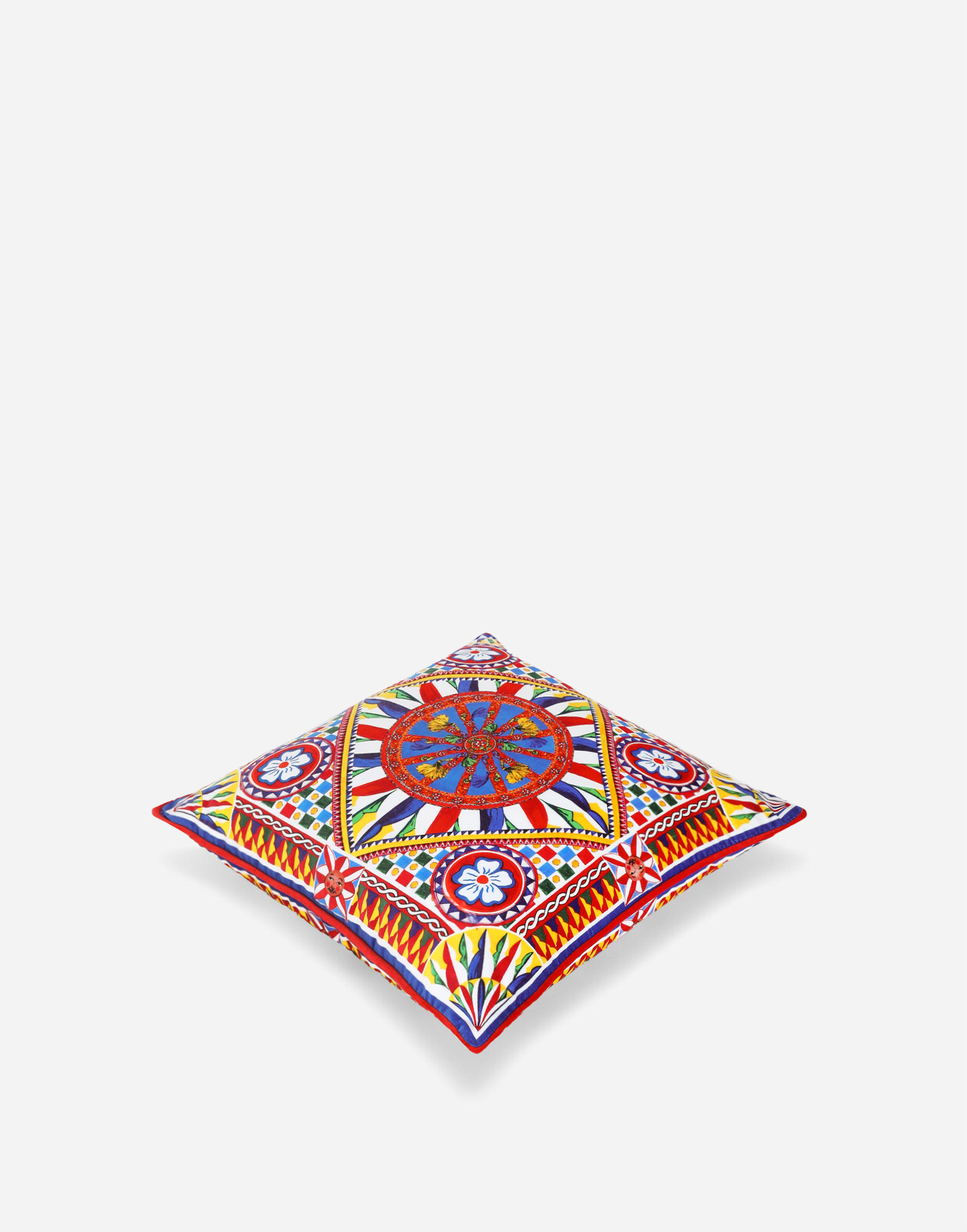 Dolce & Gabbana Small Velvet Patterned Cushion (45cm X 45cm) In Multi