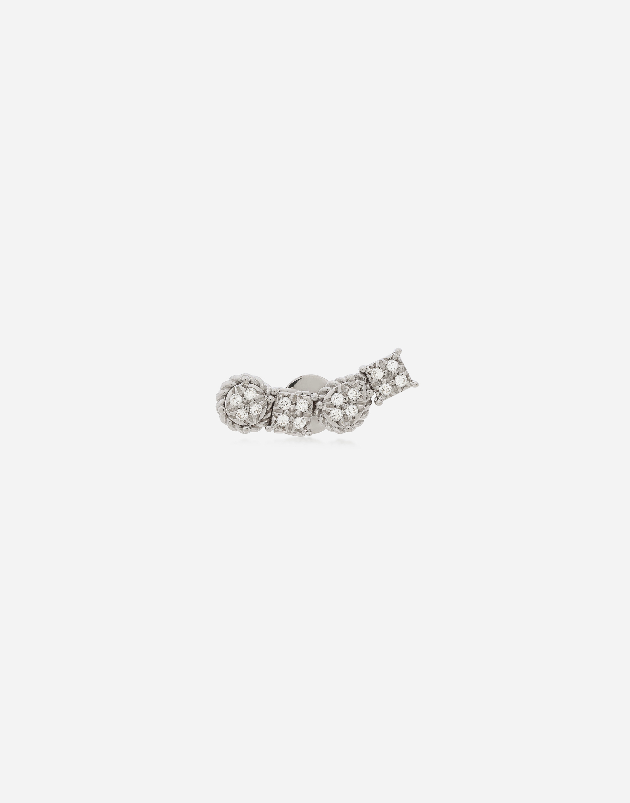 Dolce & Gabbana Single Earring In White Gold 18kt With Diamonds Pavé