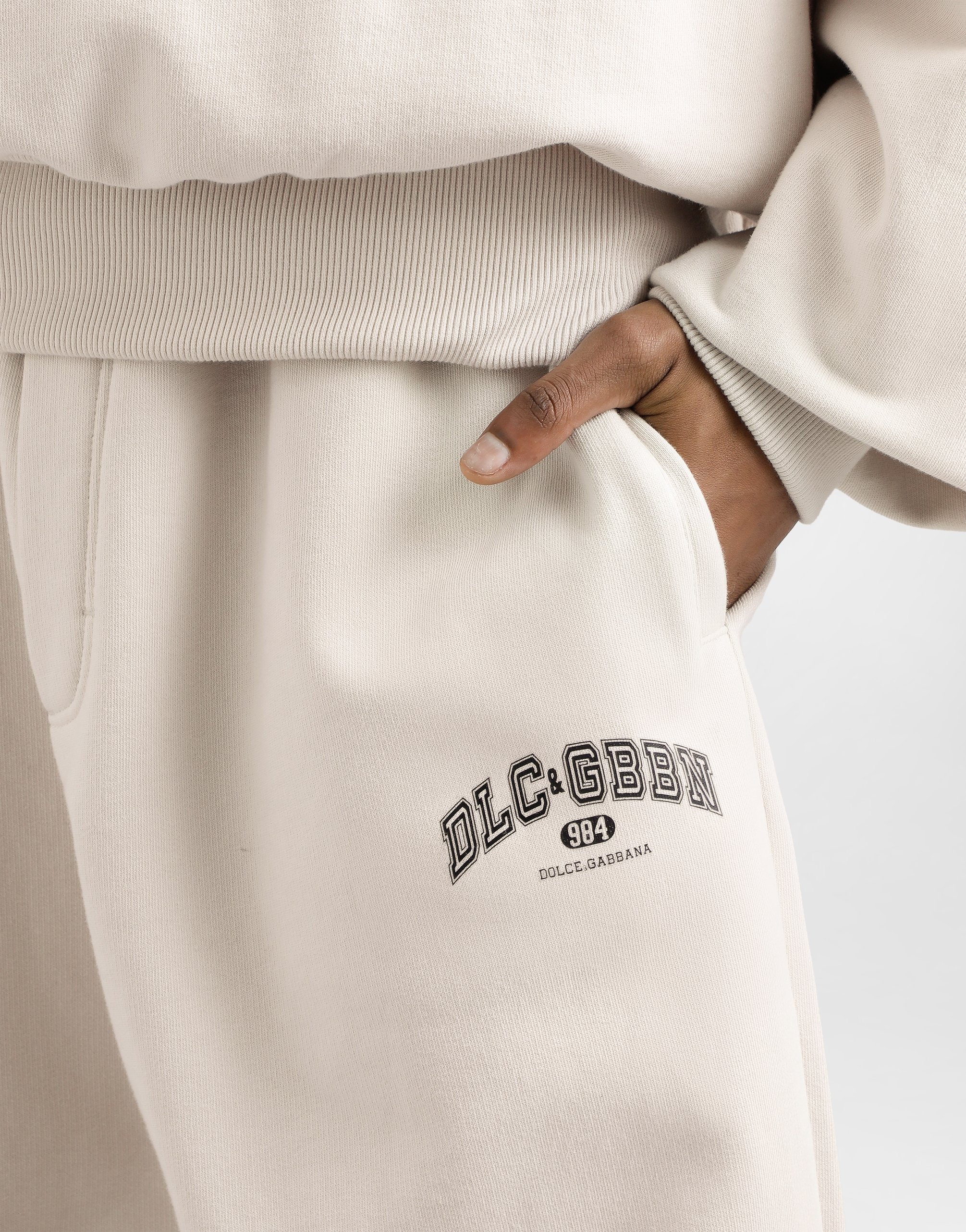 Dolce & Gabbana Drawstring Logo-print Track Pants In Neutral