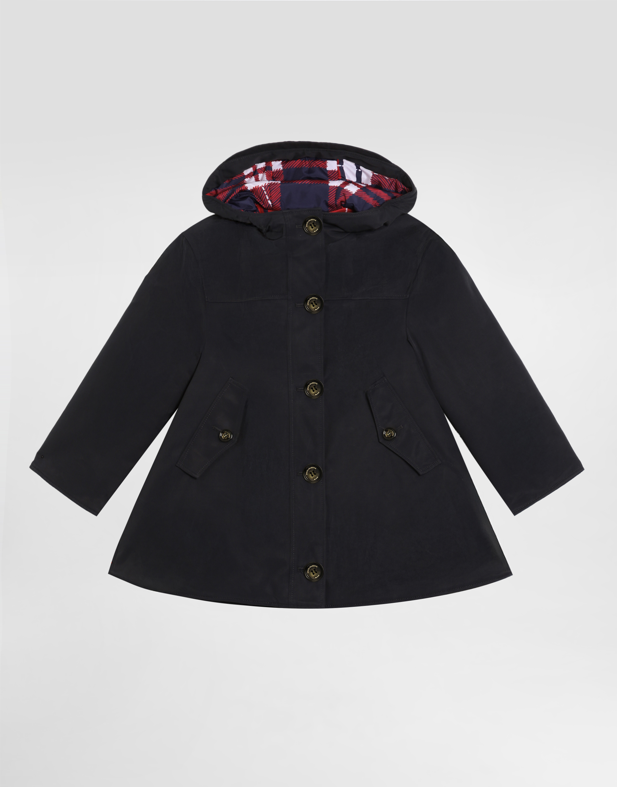 Single-breasted coat waxed gabardine