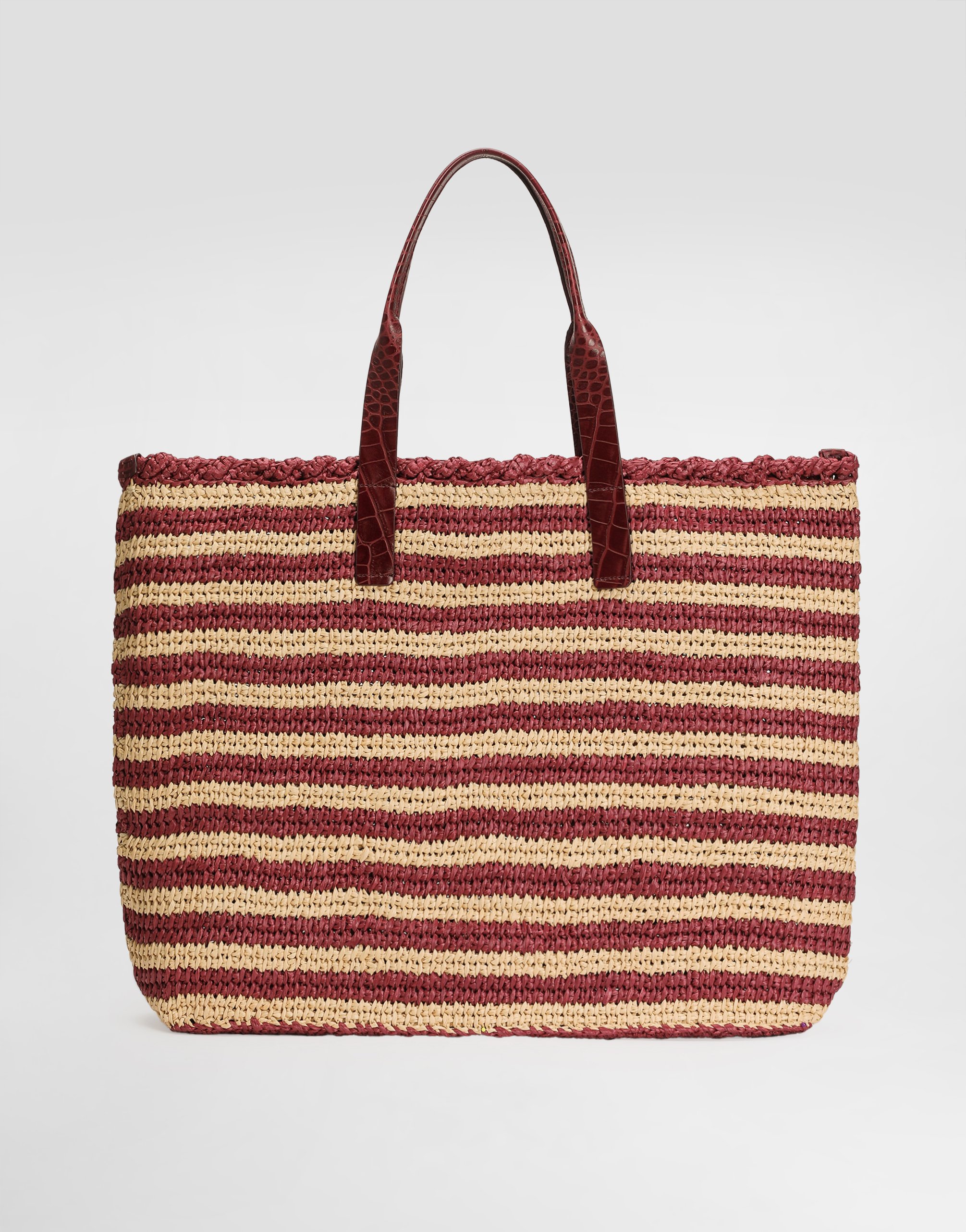 Dolce & Gabbana Striped Woven Tote Bag In Multicolor