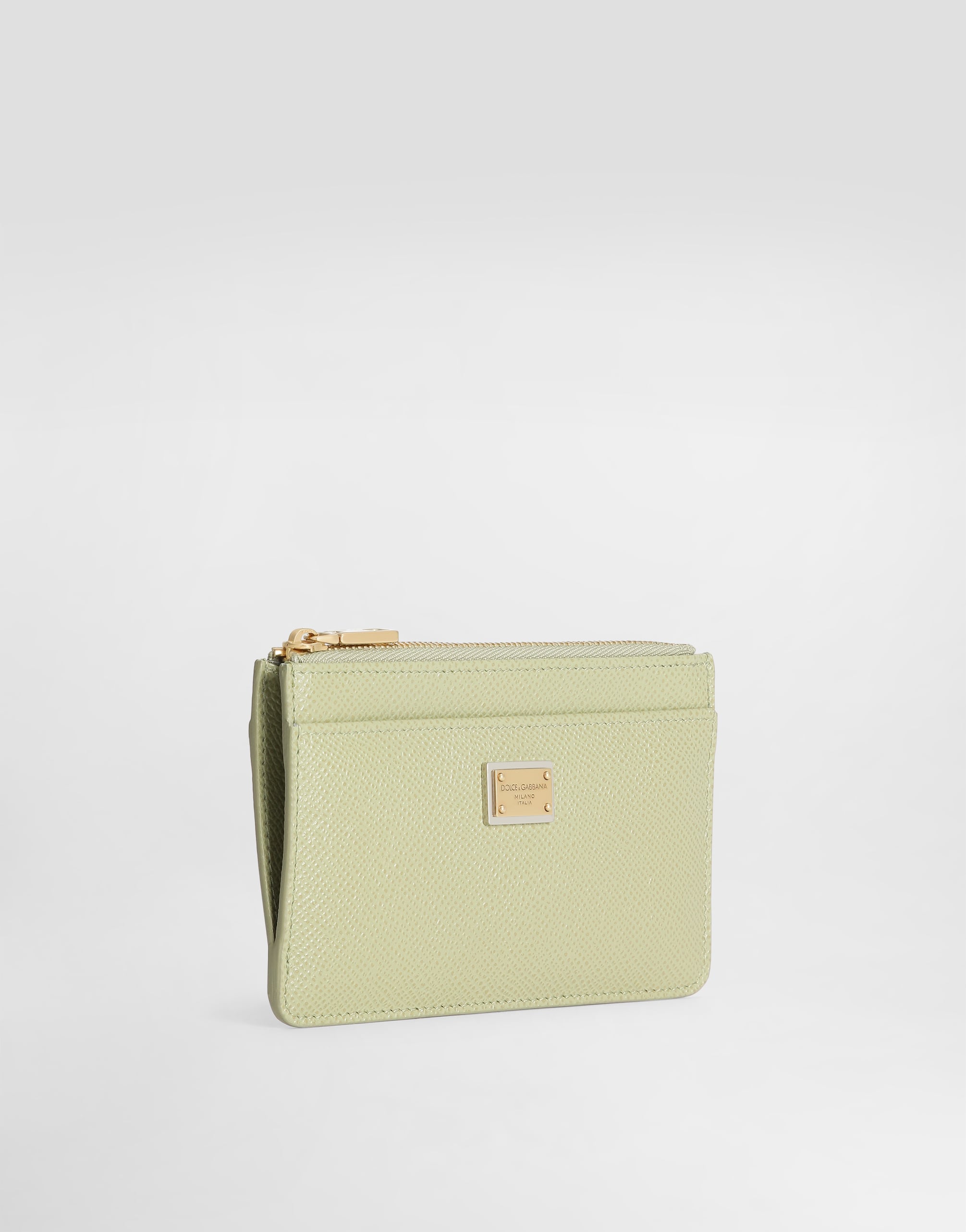  Dolce & Gabbana Dauphine Calfskin Card Holder - Frau Geldbörsen Und Kleinlederwaren Green Leder Onesize 