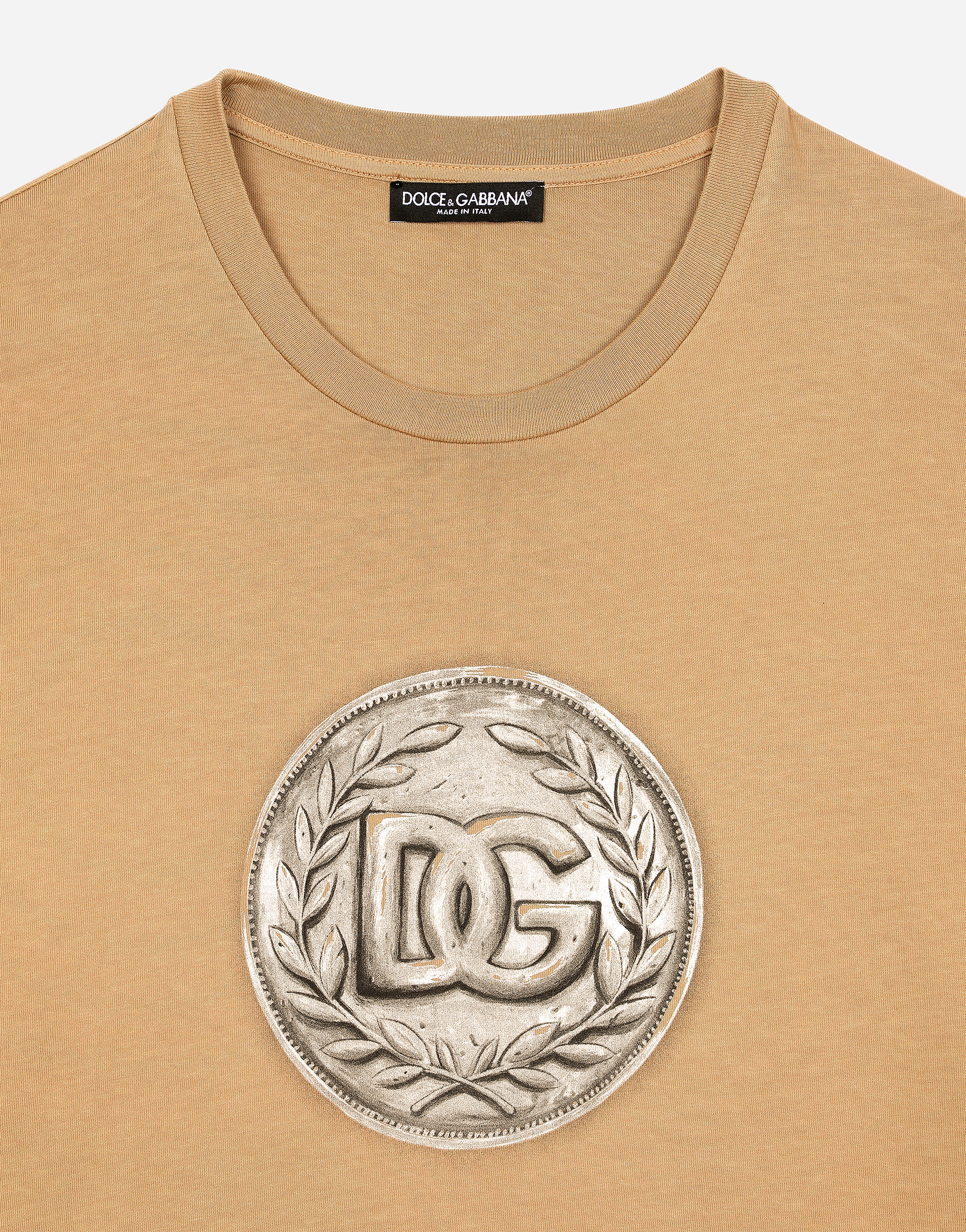DOLCE & GABBANA DG COIN PRINT COTTON T-SHIRT