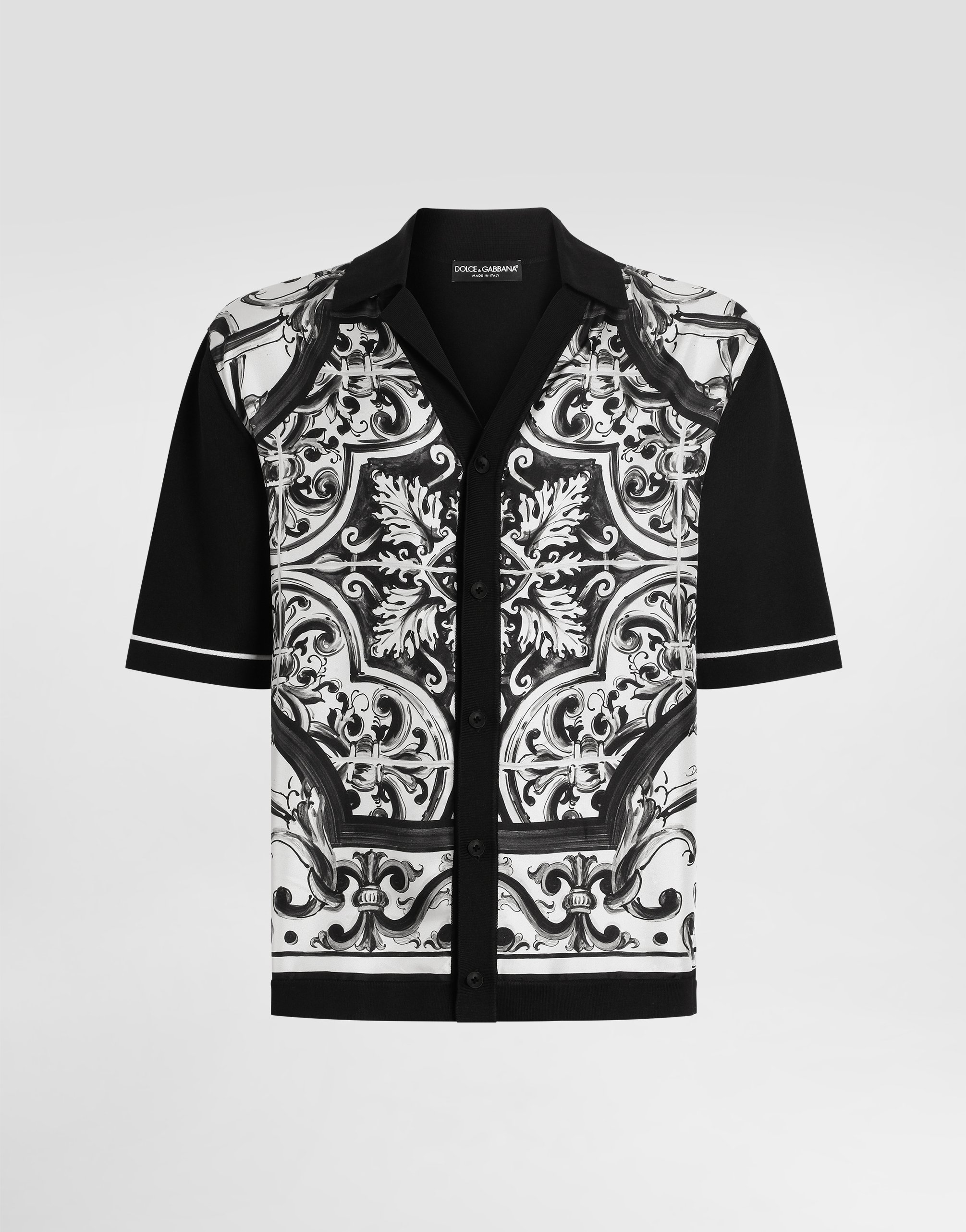 Dolce & Gabbana Majolica-print Oversized Shirt - Man Sweaters And Cardigans Multicolor Xl