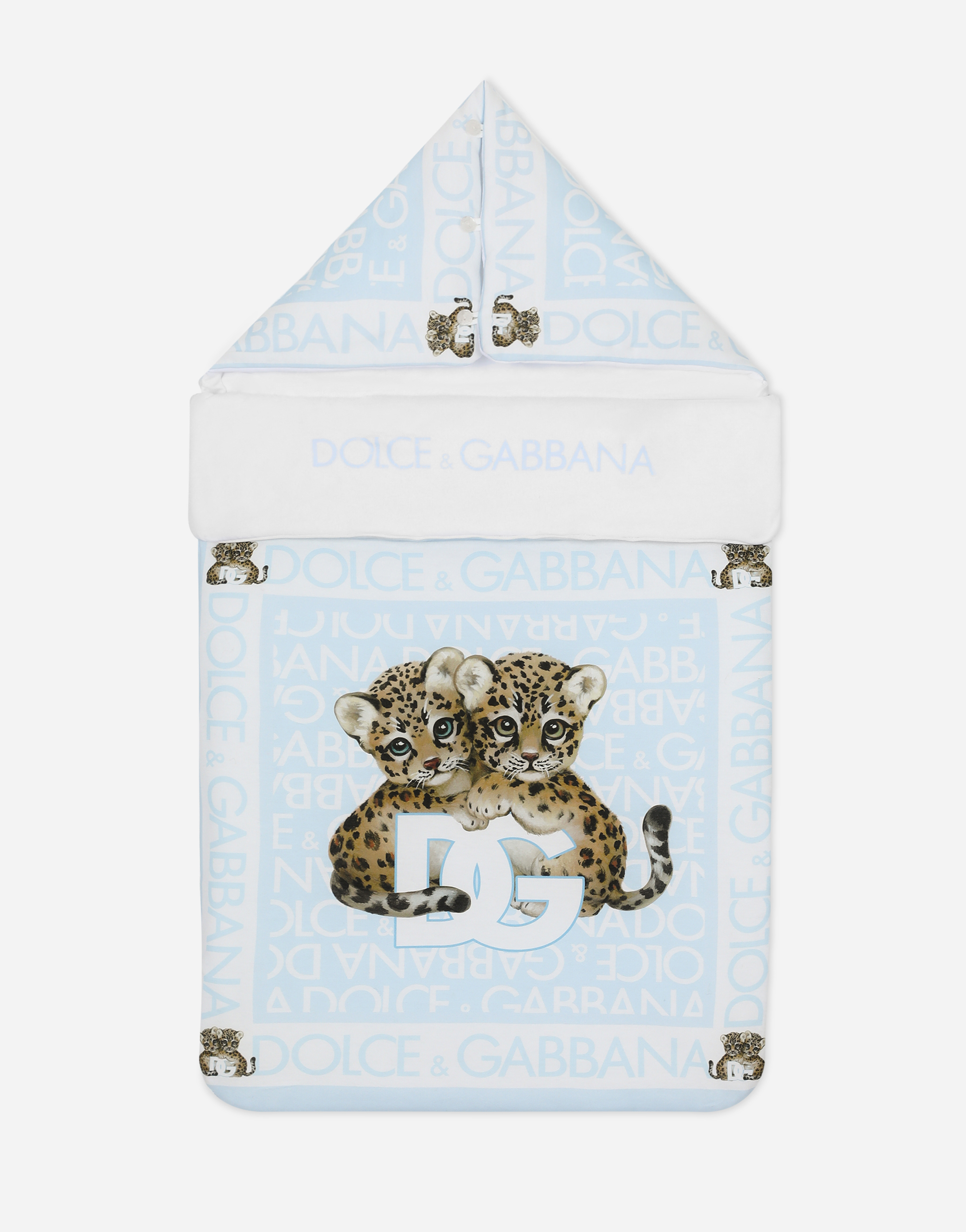 DOLCE & GABBANA JERSEY SLEEP SACK WITH ALL-OVER LOGO PRINT