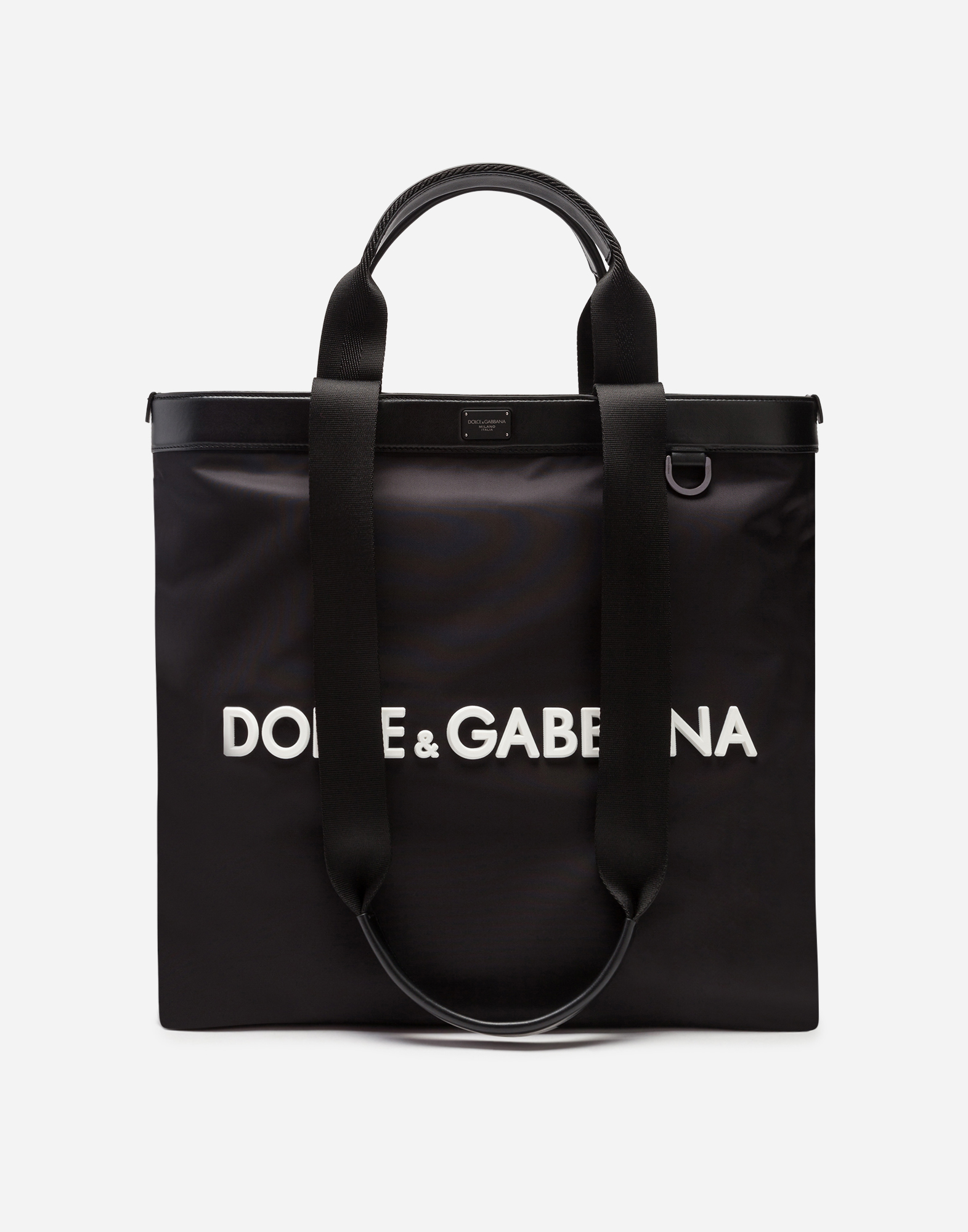 【関税&送料込み】Dolce & Gabbana Black Polyester Blend Bo Nylon Shopping Bag with Logo - Men's Bags | Dolce&Gabbana
