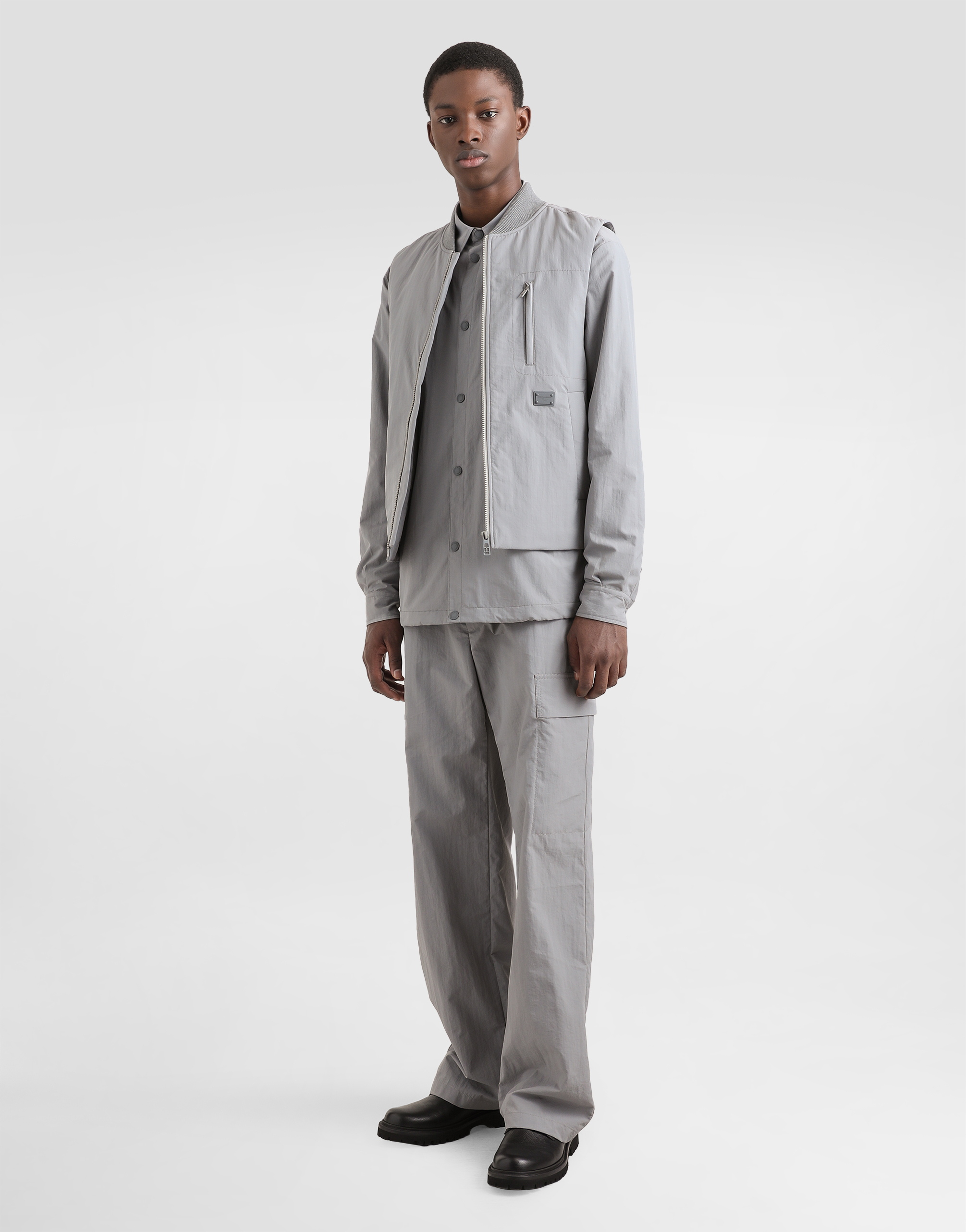 Dolce & Gabbana Technical Fabric Cargo Pants In Grey