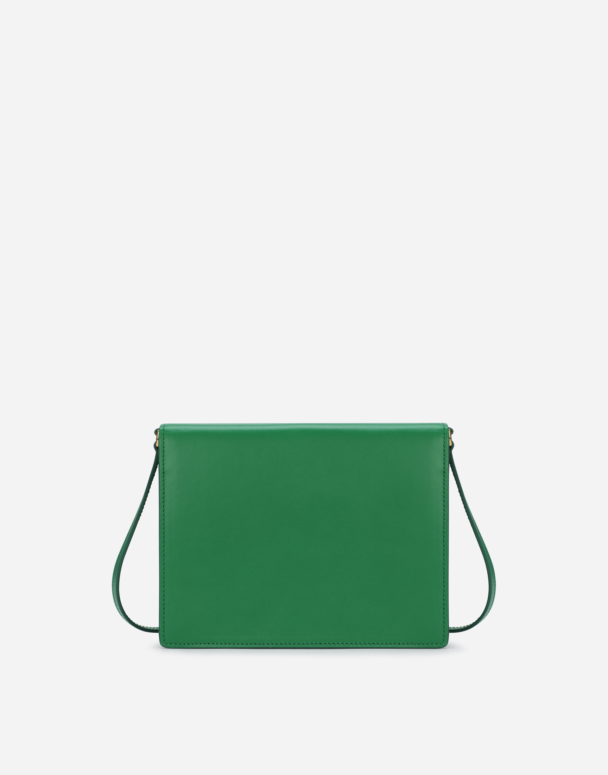 Shop Dolce & Gabbana Calfskin Dg Logo Crossbody Bag In Green