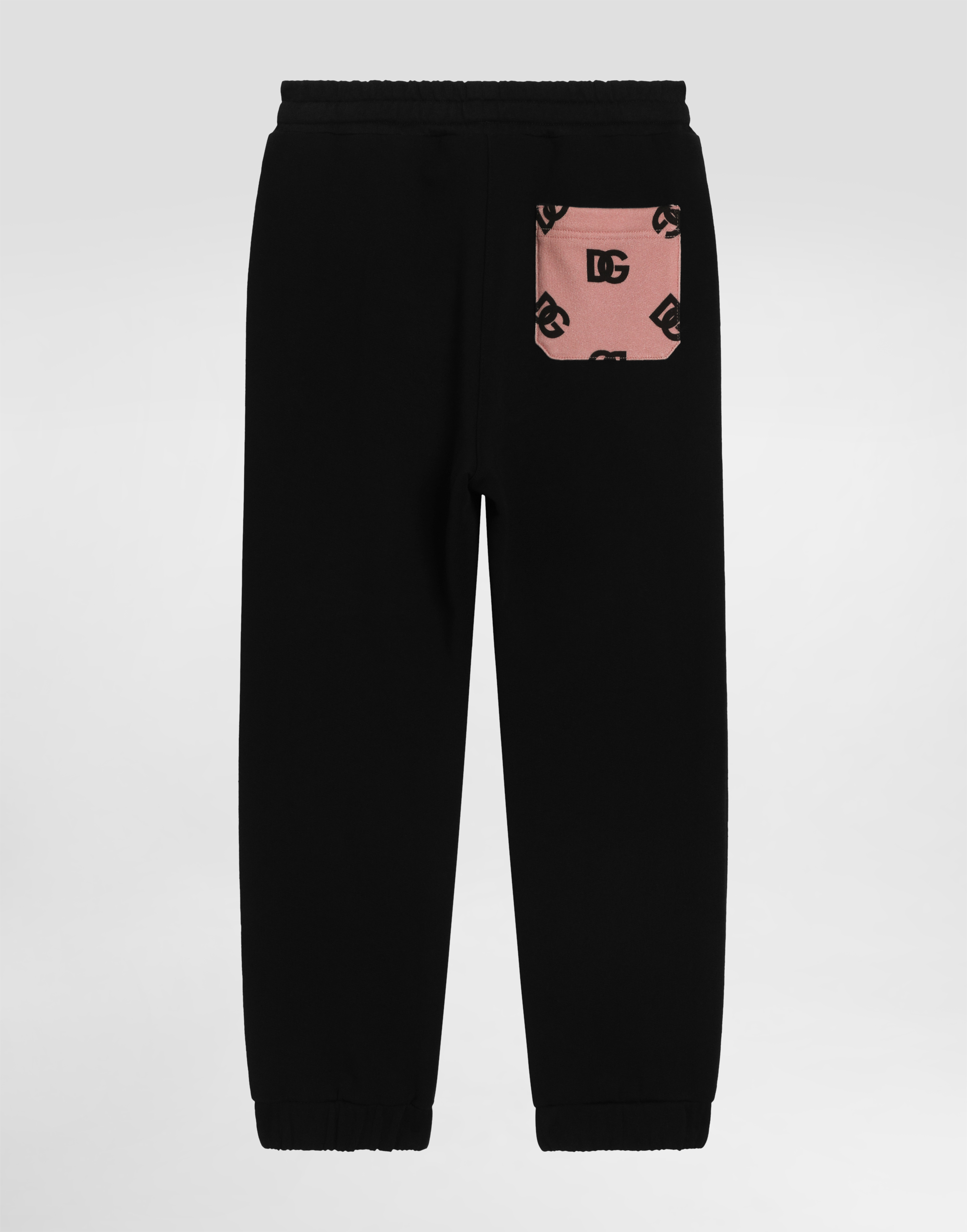 Dolce & Gabbana Fleece Jogging Pants With Dg Logo In Black