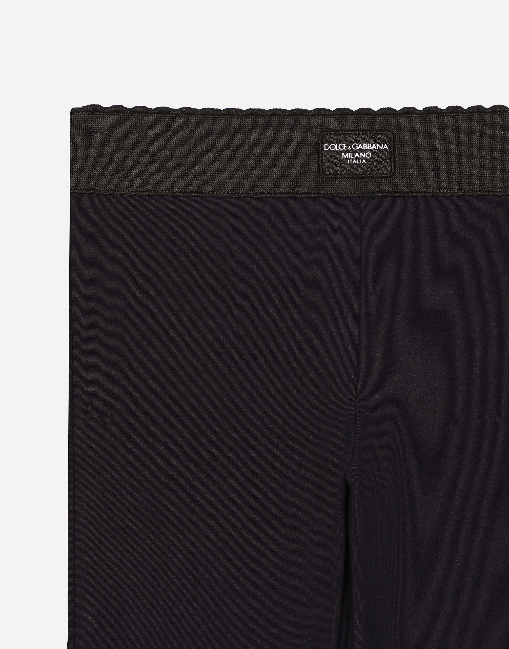 Dolce & Gabbana Interlock Leggings With Branded Tag In Blue